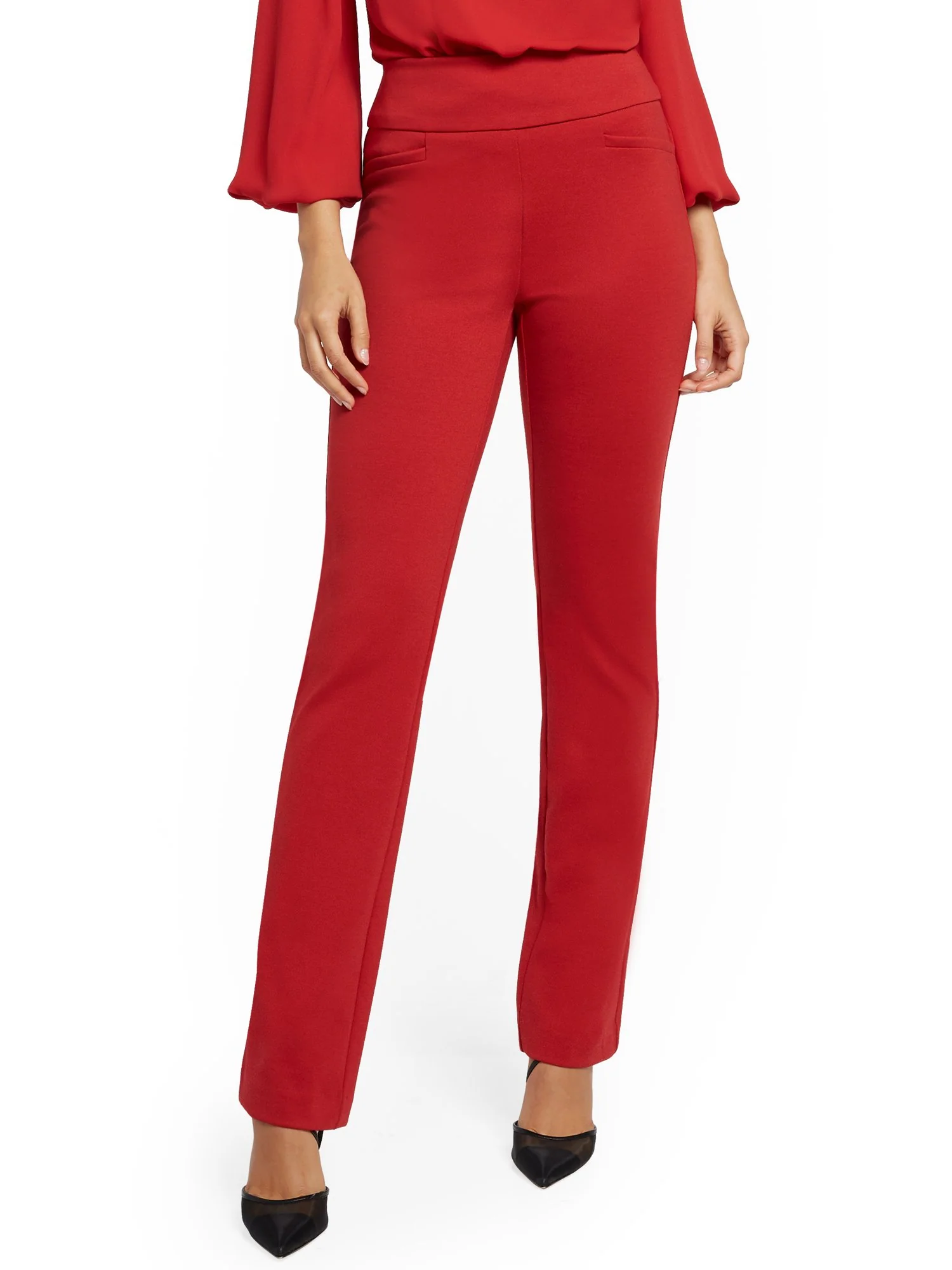 Tall Whitney High-Waisted Pull-On Straight-Leg Pant - Ponte - 7th Avenue - Image 2