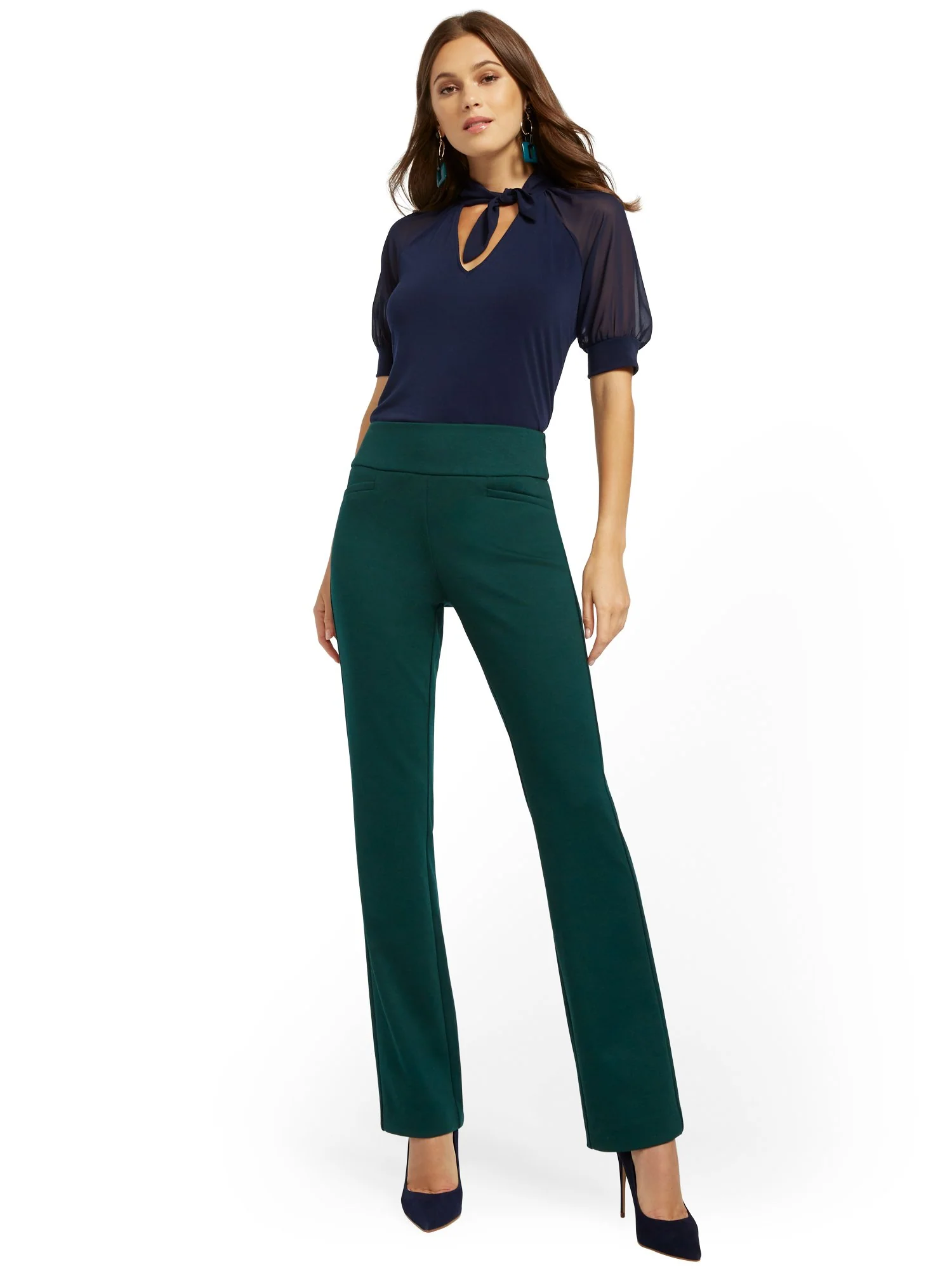 Tall Whitney High-Waisted Pull-On Straight-Leg Pant - Ponte - 7th Avenue - Image 9