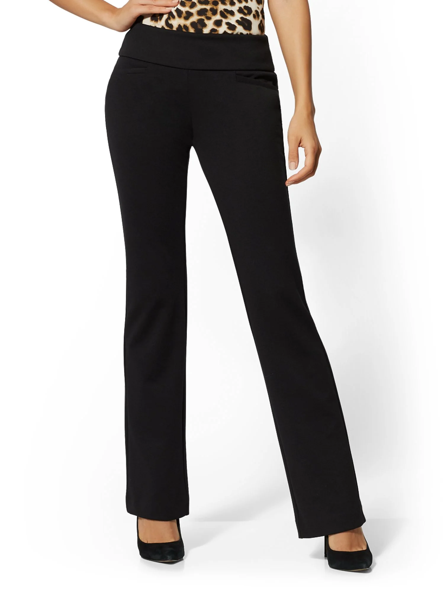 Tall Whitney High-Waisted Pull-On Straight-Leg Pant - Ponte - 7th Avenue