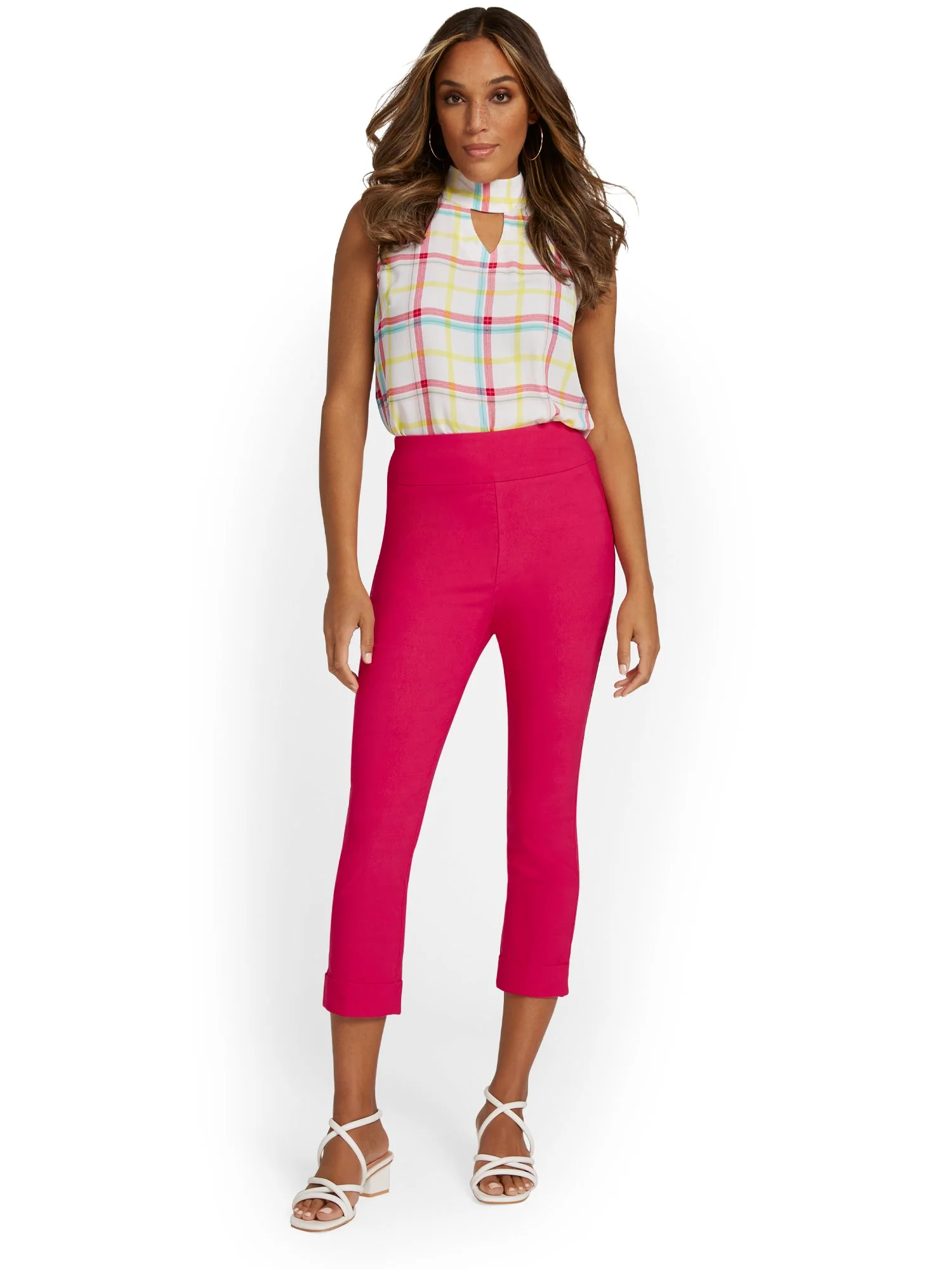 Tall Whitney High-Waisted Tummy Control Pull-On Slim-Leg Cuffed Capri Pant - Image 7