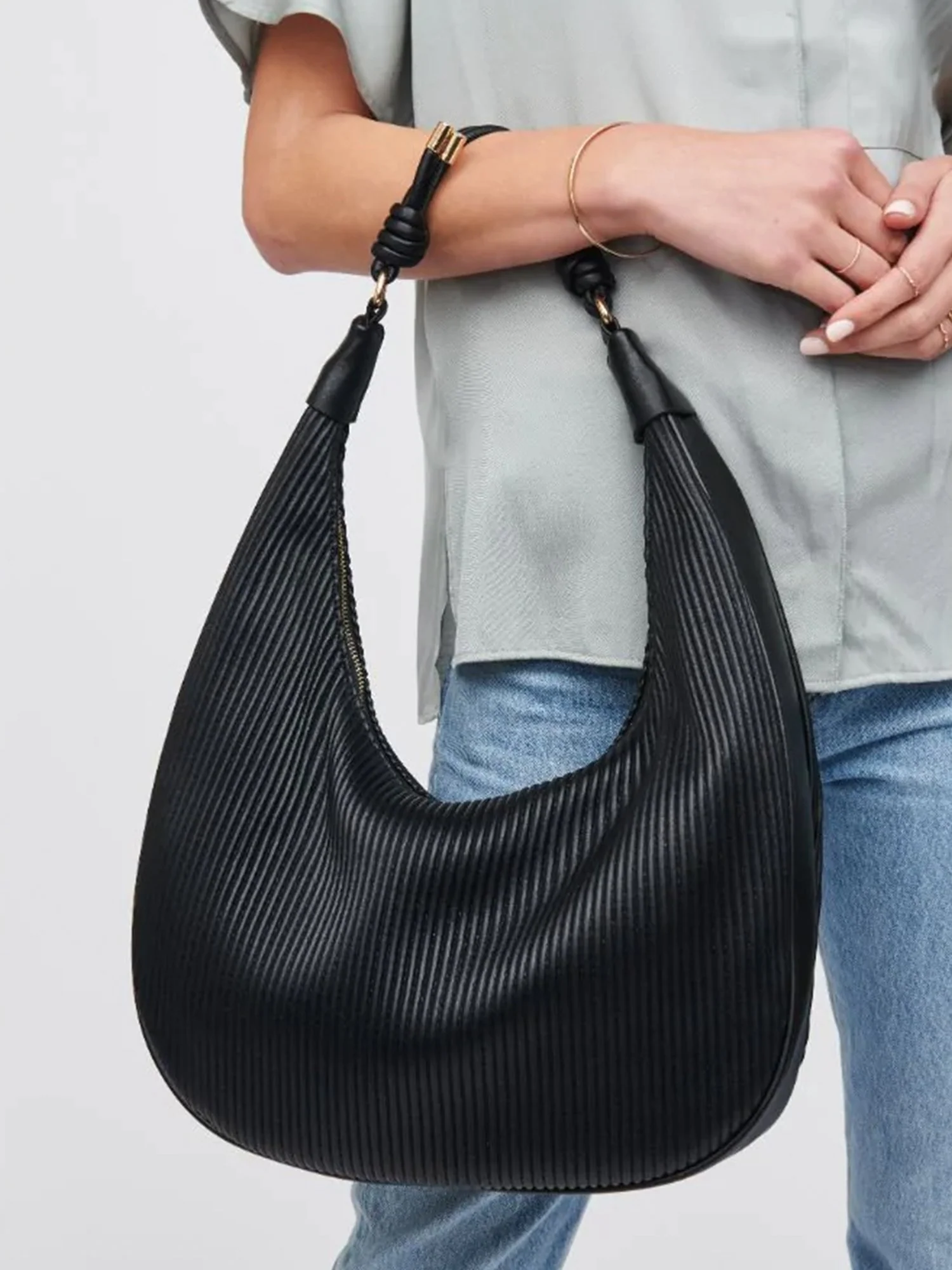Textured Knot Hobo Bag - Urban Expressions
