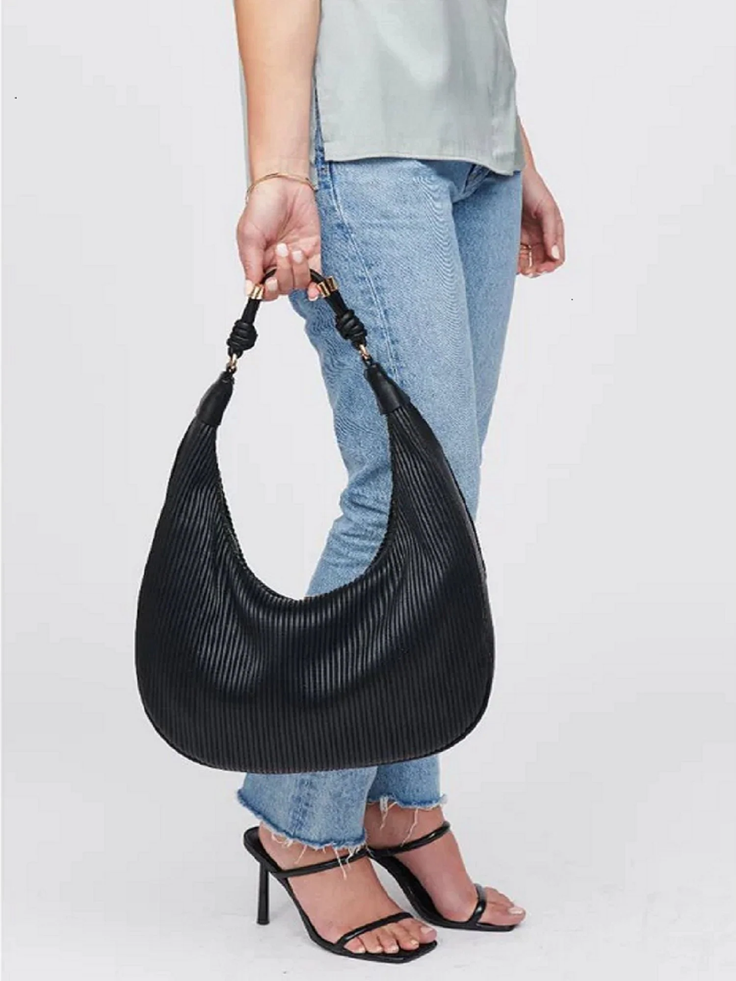 Textured Knot Hobo Bag - Urban Expressions - Image 6