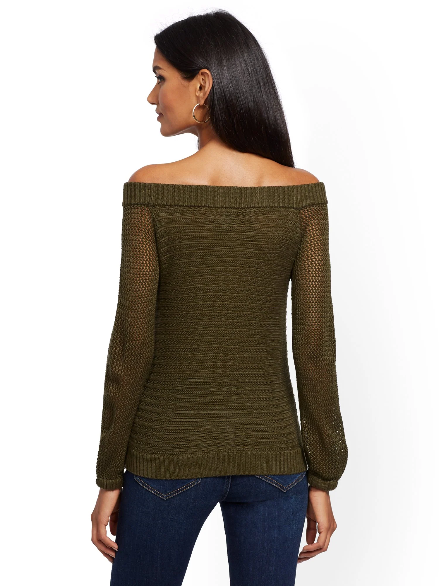 Textured Off-The-Shoulder Sweater - Image 3