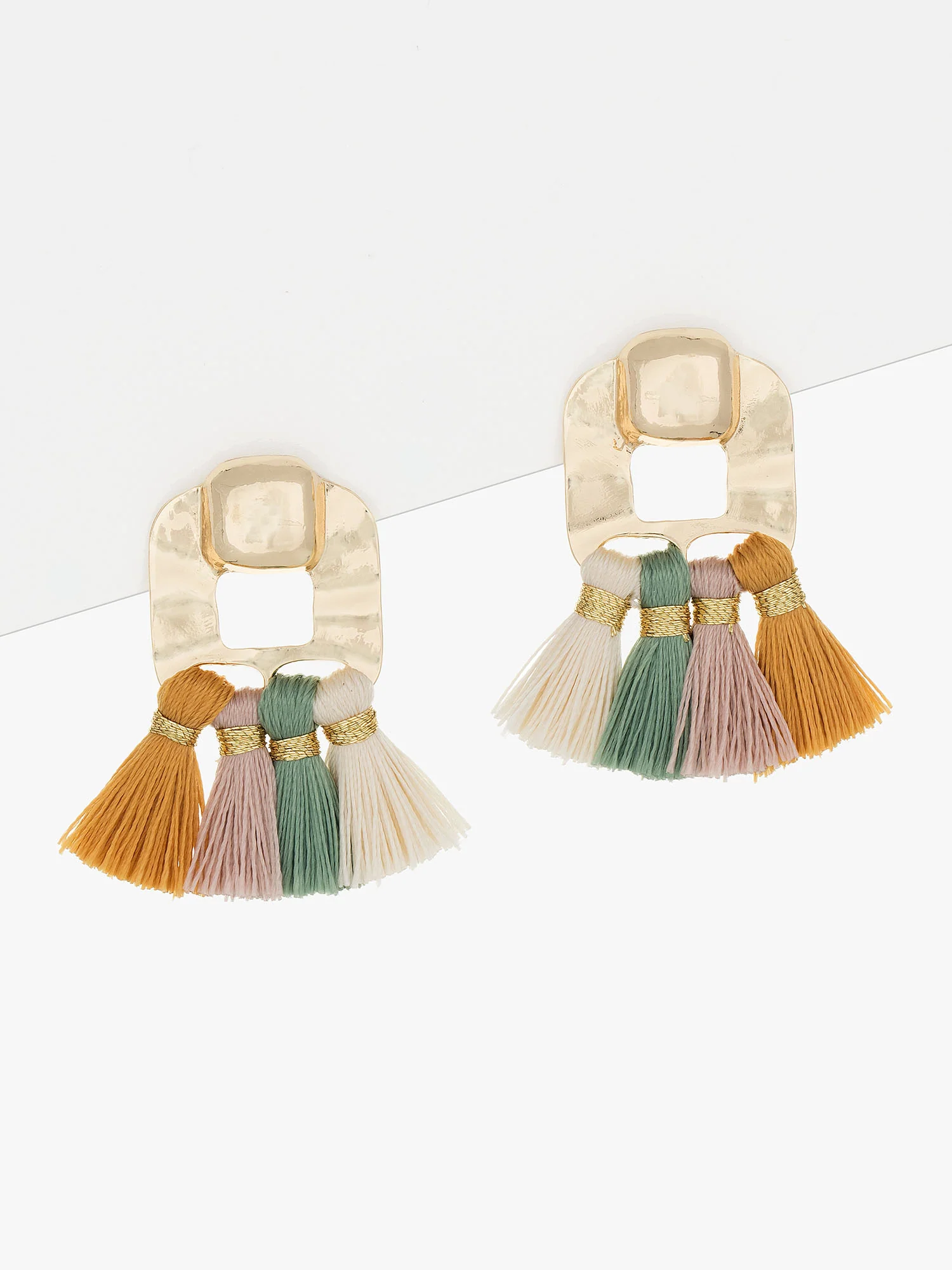 Thread Fringe Statement Earring - Image 2