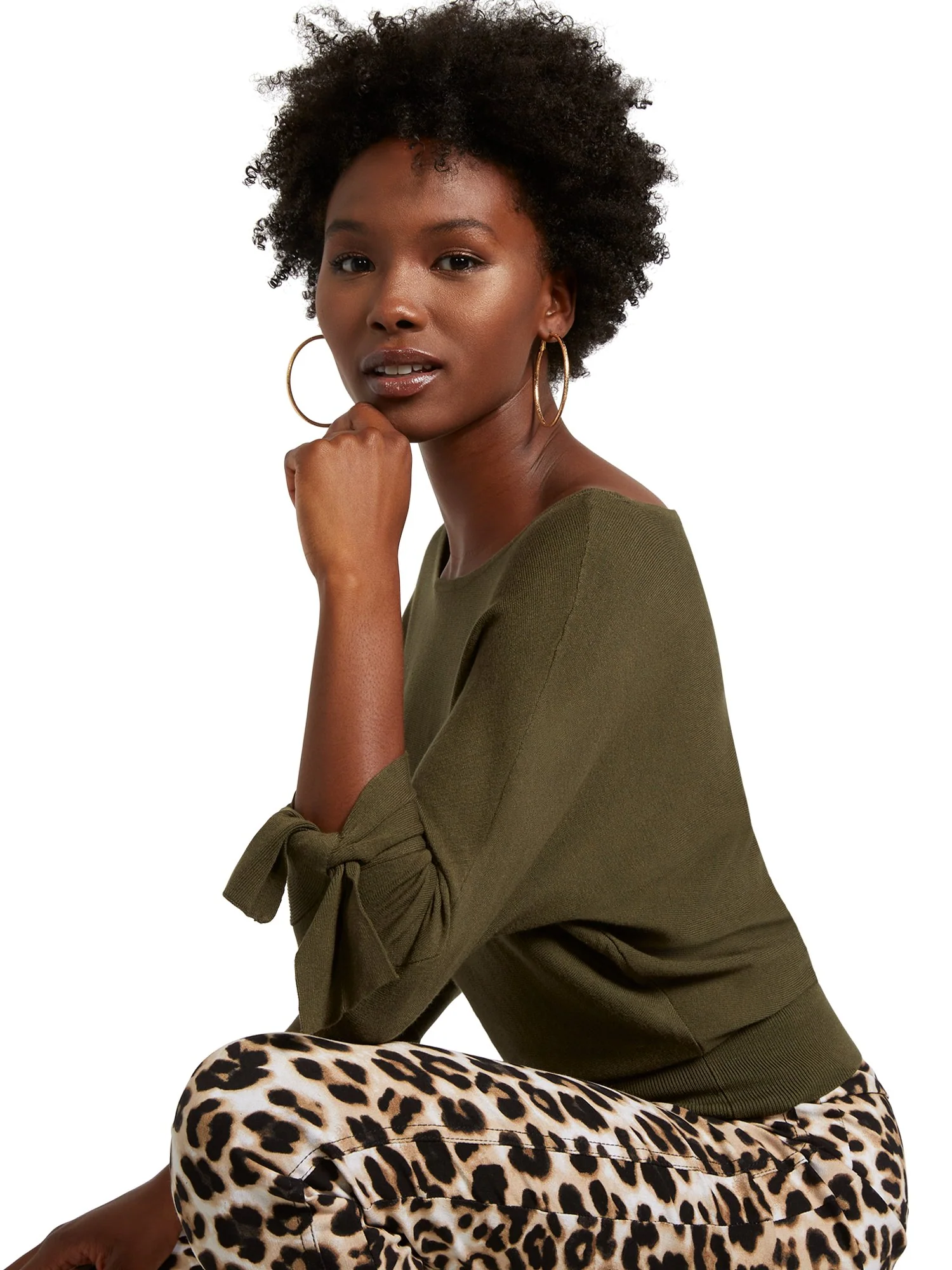 Tie-Cuff Dolman Sweater - Image 15