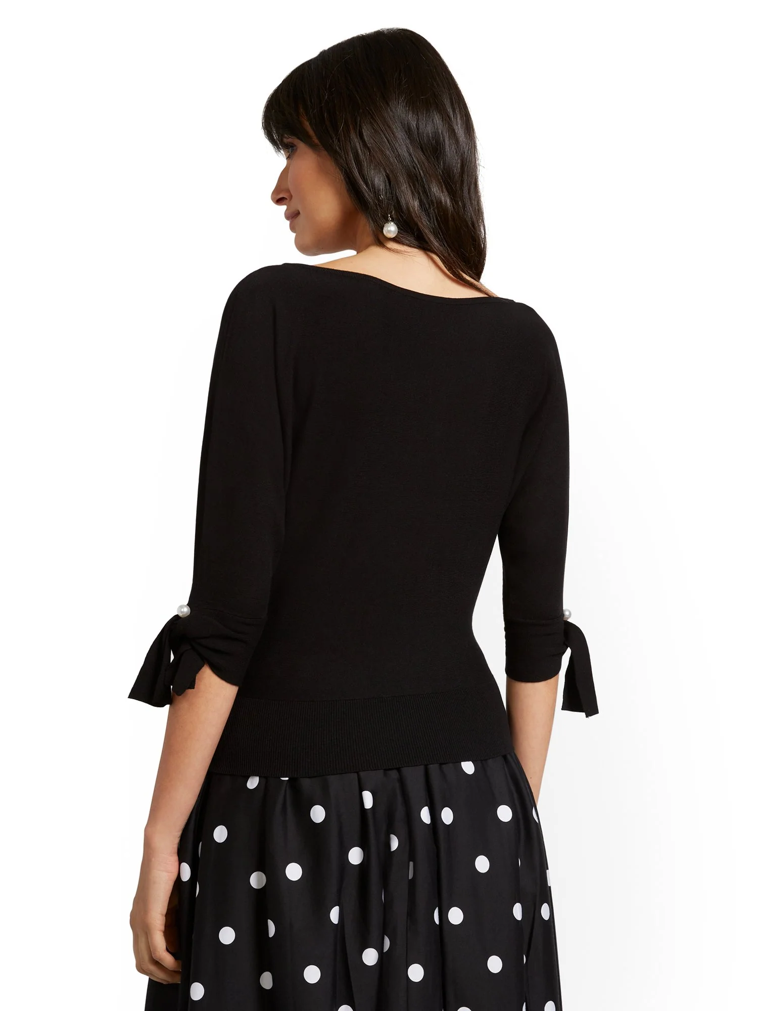 Tie-Cuff Dolman Sweater - Image 3
