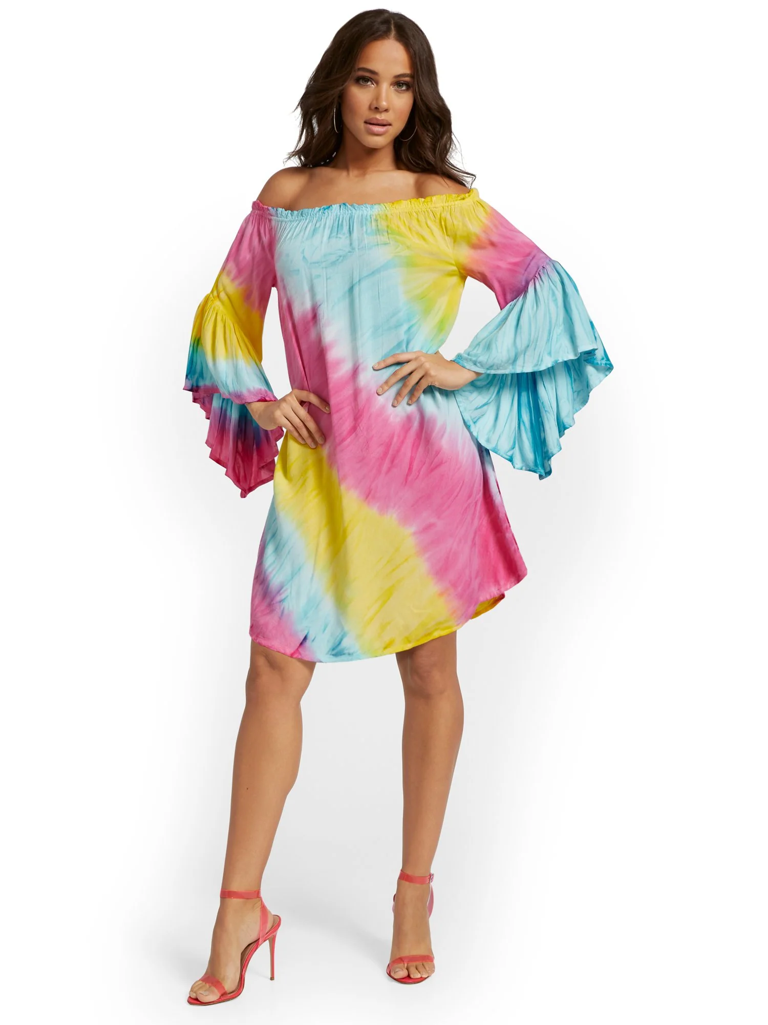 Tie-Dye Off-The-Shoulder Dress - Image 2