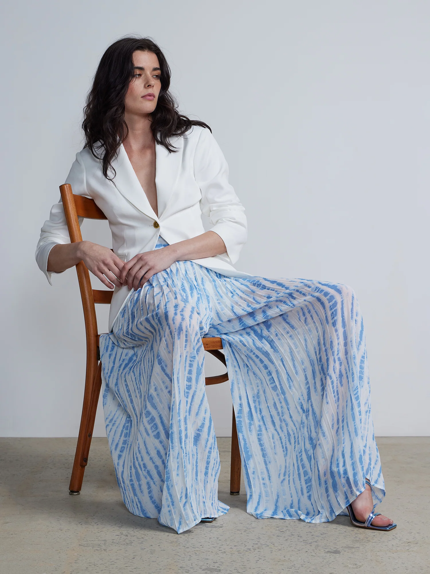 Tie Dye Pleated Wide Leg Pants - Image 4