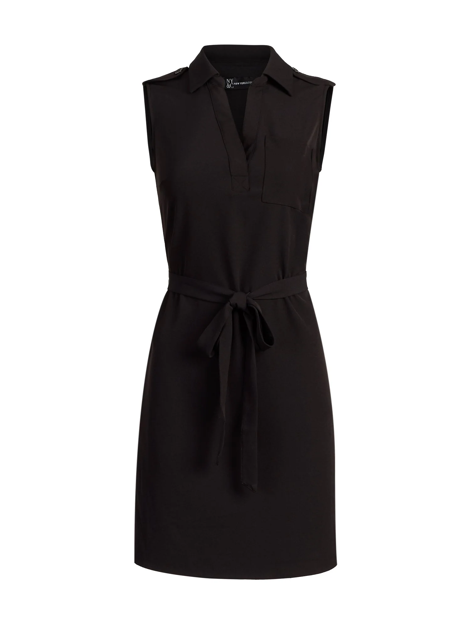 Tie-Front Belted Shirtdress