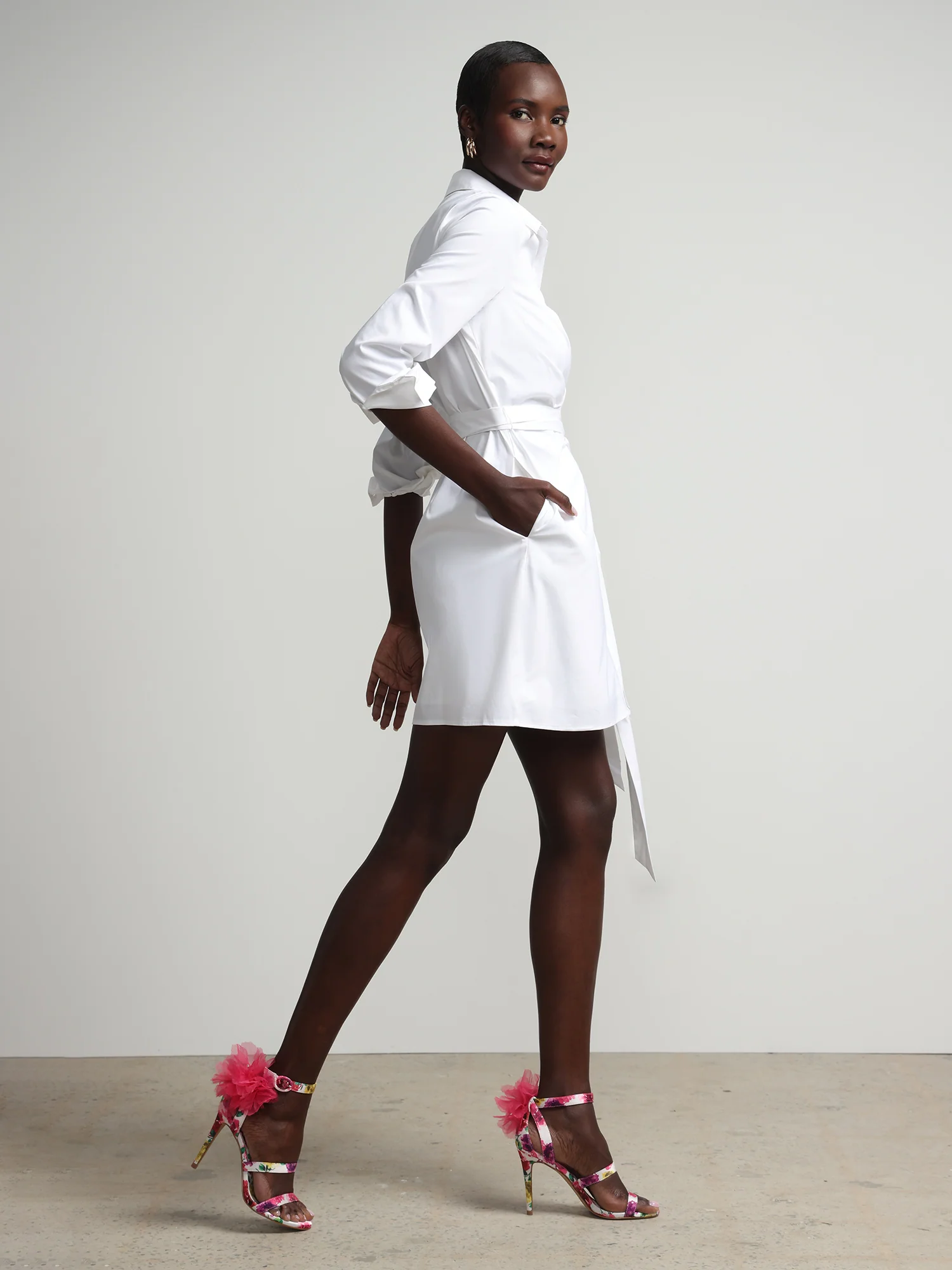 Tie-Front Button-Down Madison Shirtdress - Image 2