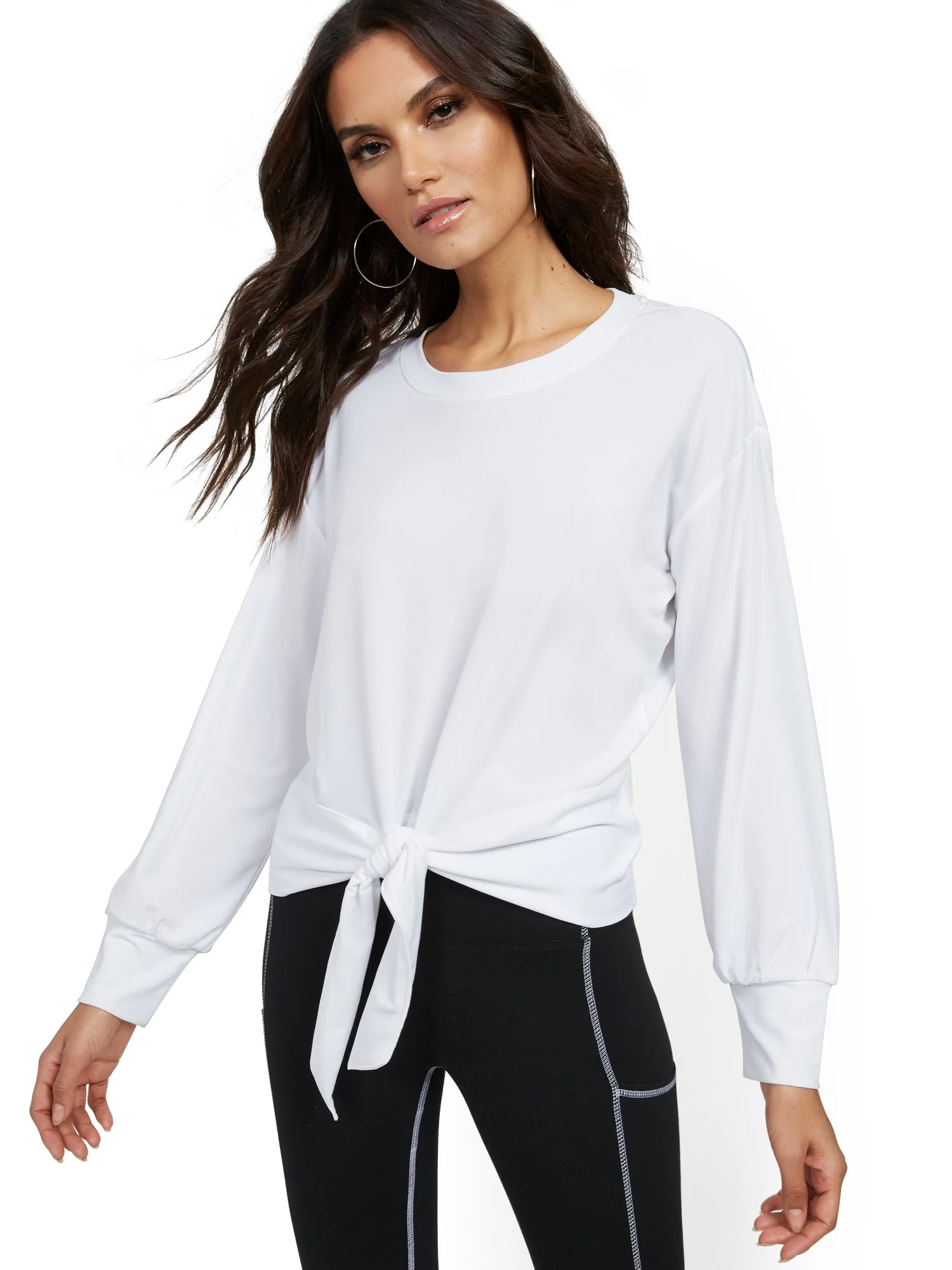 Tie-Front Crepe Top