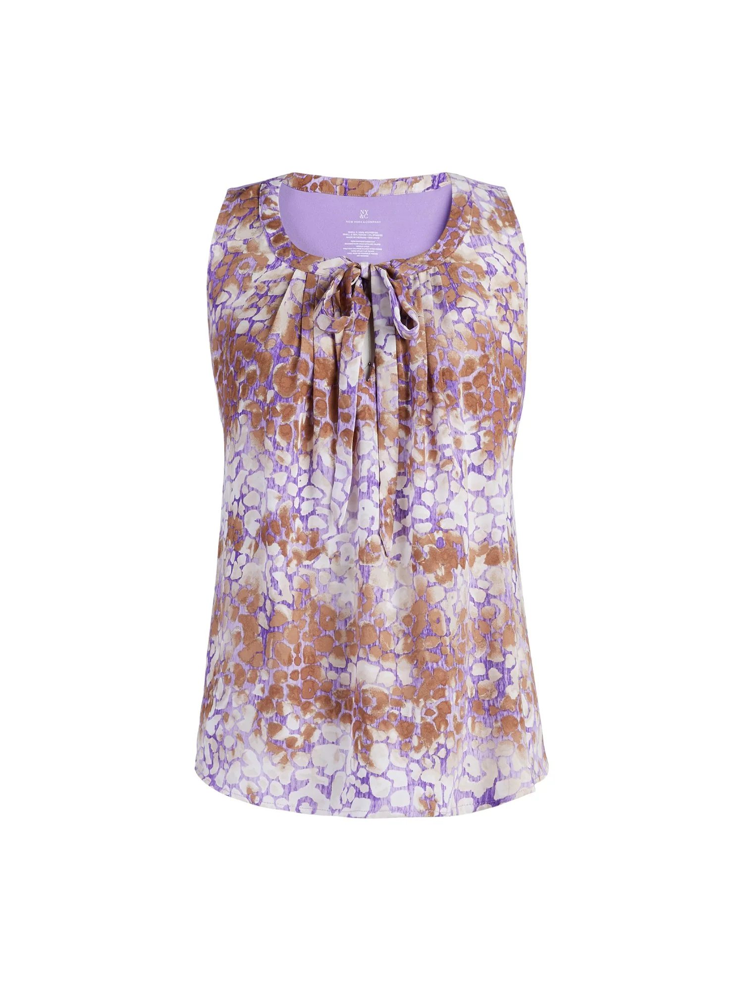 Tie-Front Leopard-Print Sleeveless Top - Image 2