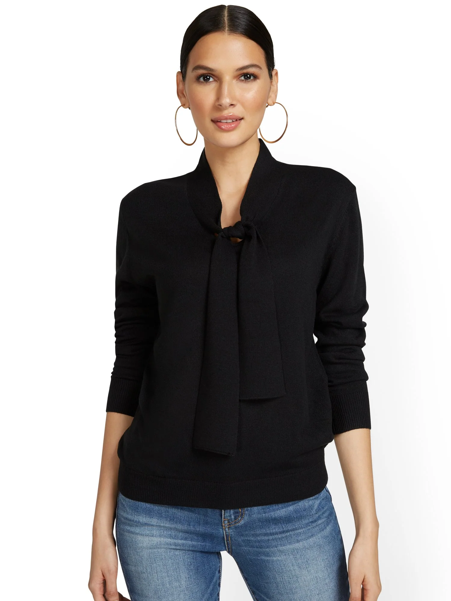 Tie-Front Pullover Sweater - Image 2