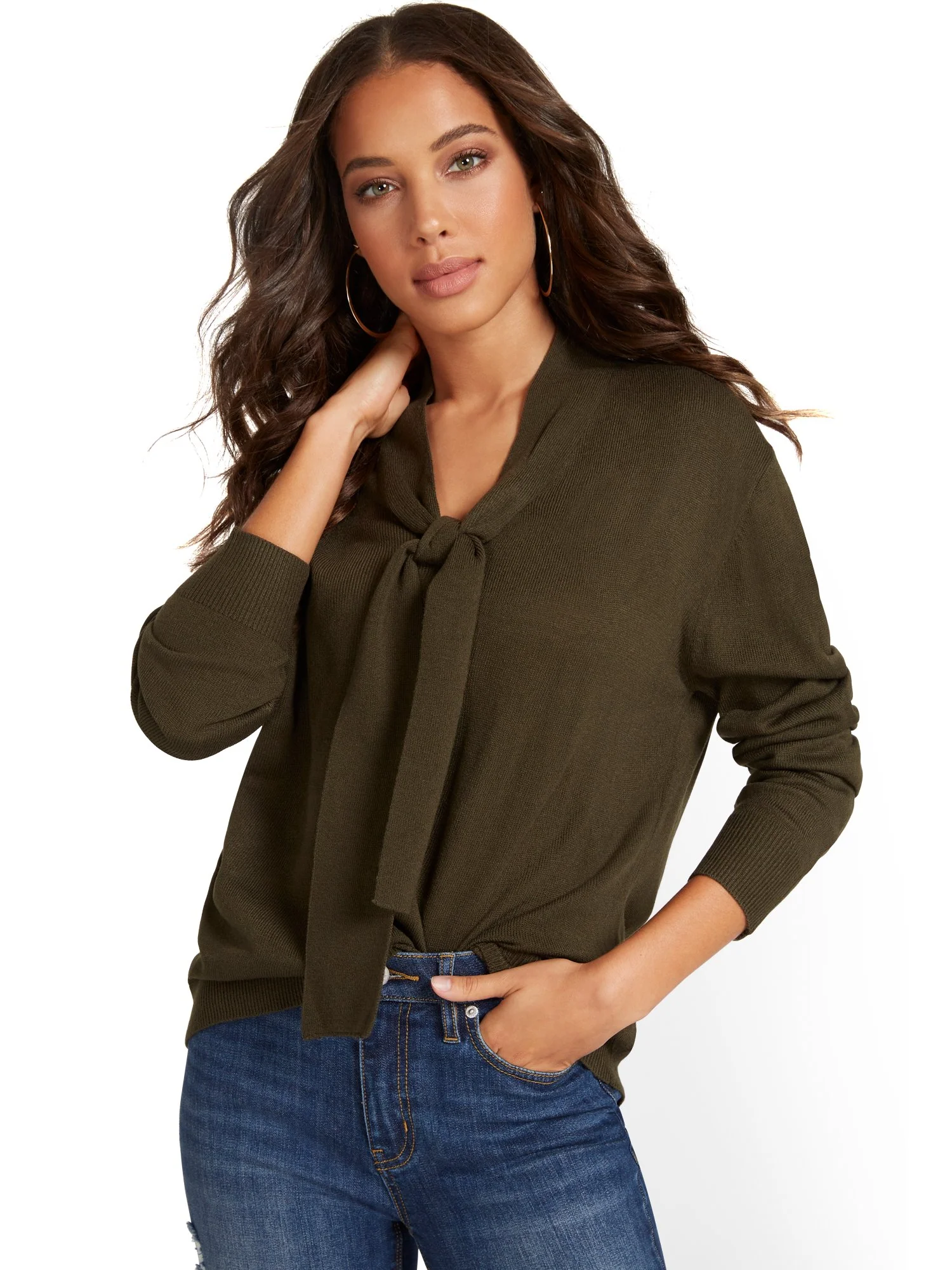 Tie-Front Pullover Sweater - Image 6