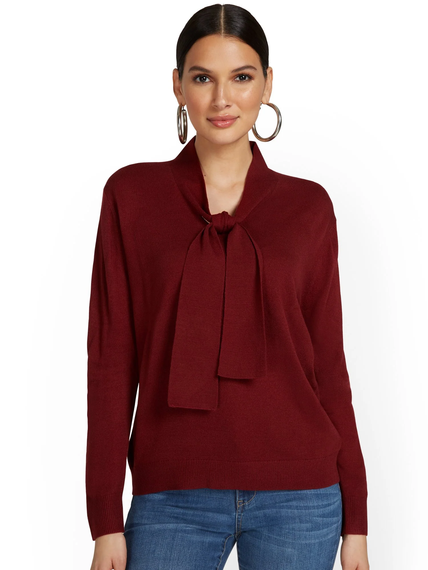 Tie-Front Pullover Sweater - Image 9