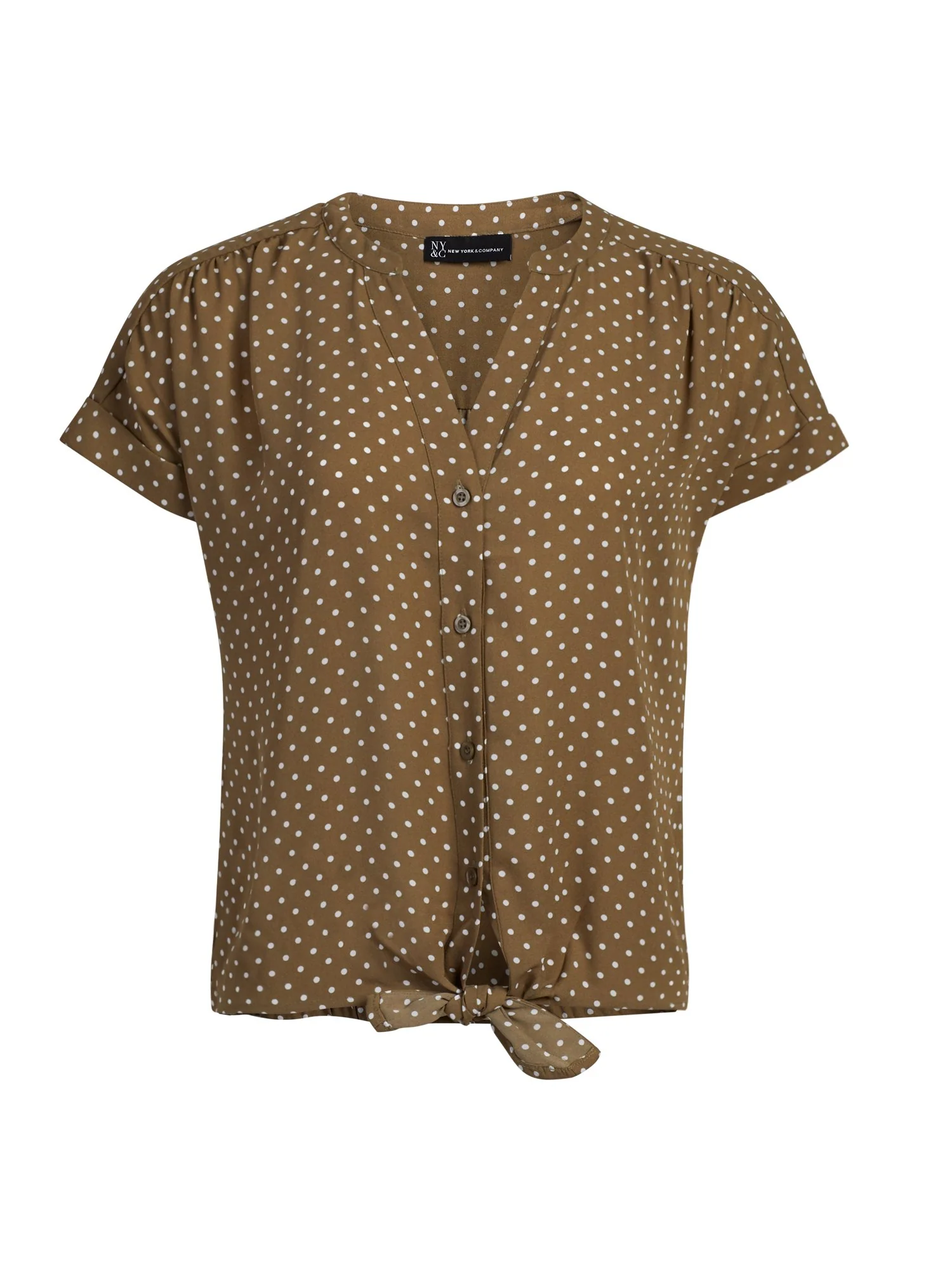 Tie-Front Short-Sleeve Blouse
