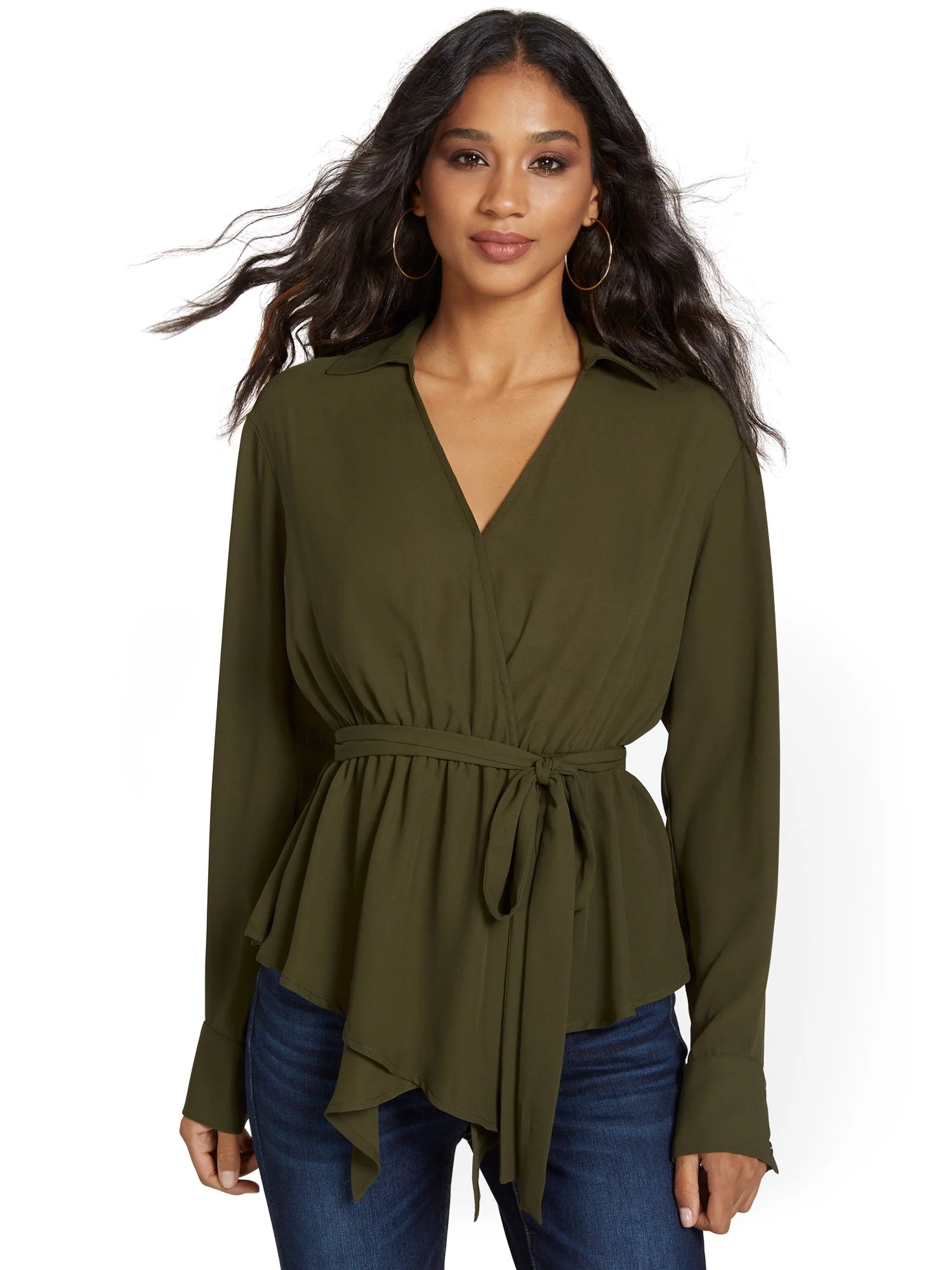 Tie-Front V-Neck Top - Image 4