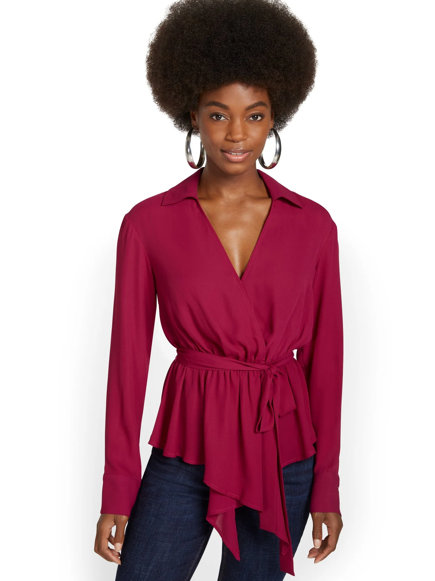 Tie-Front V-Neck Top - Image 9