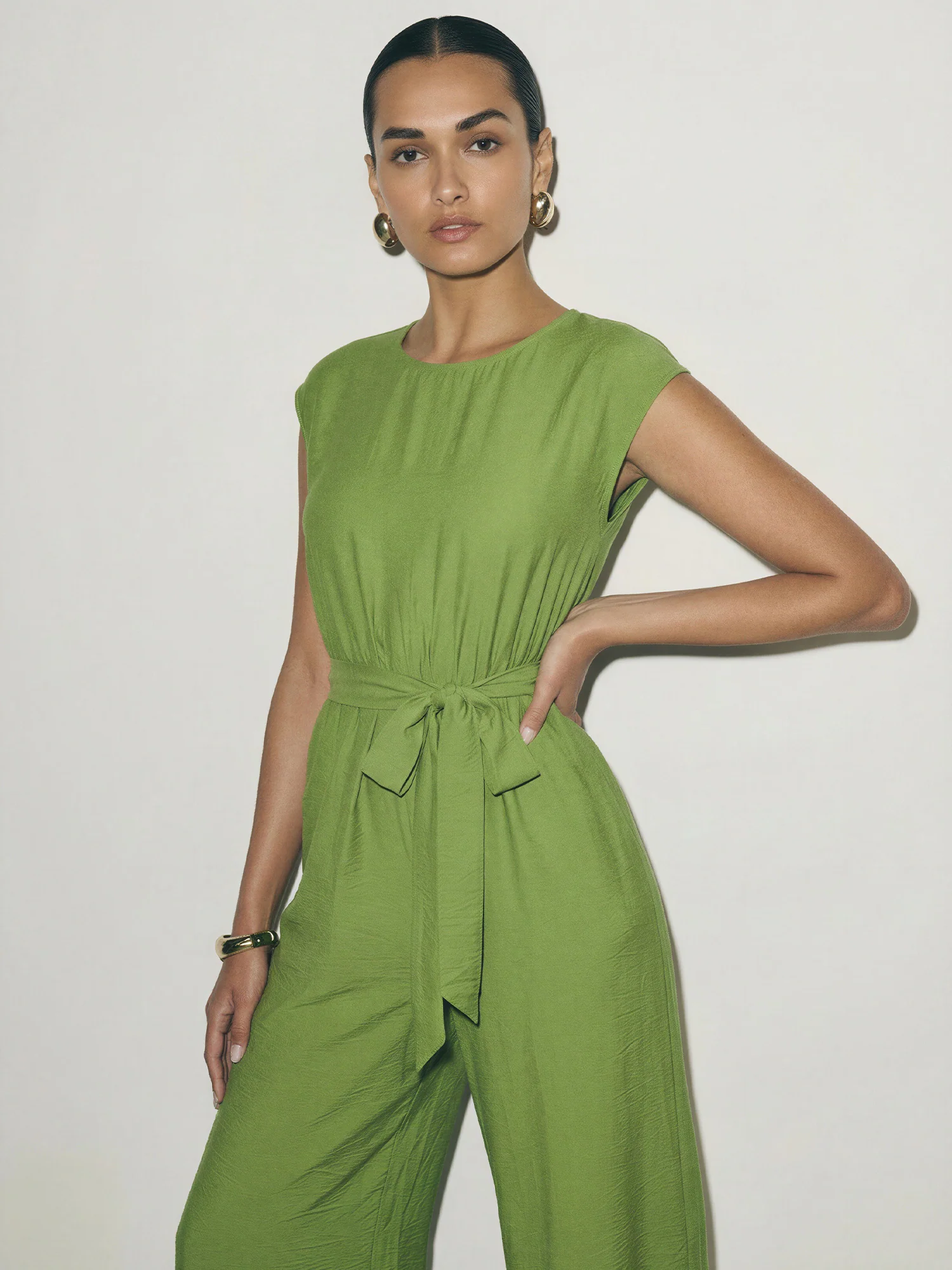 Tie Front Woven Jumpsuit - Image 3