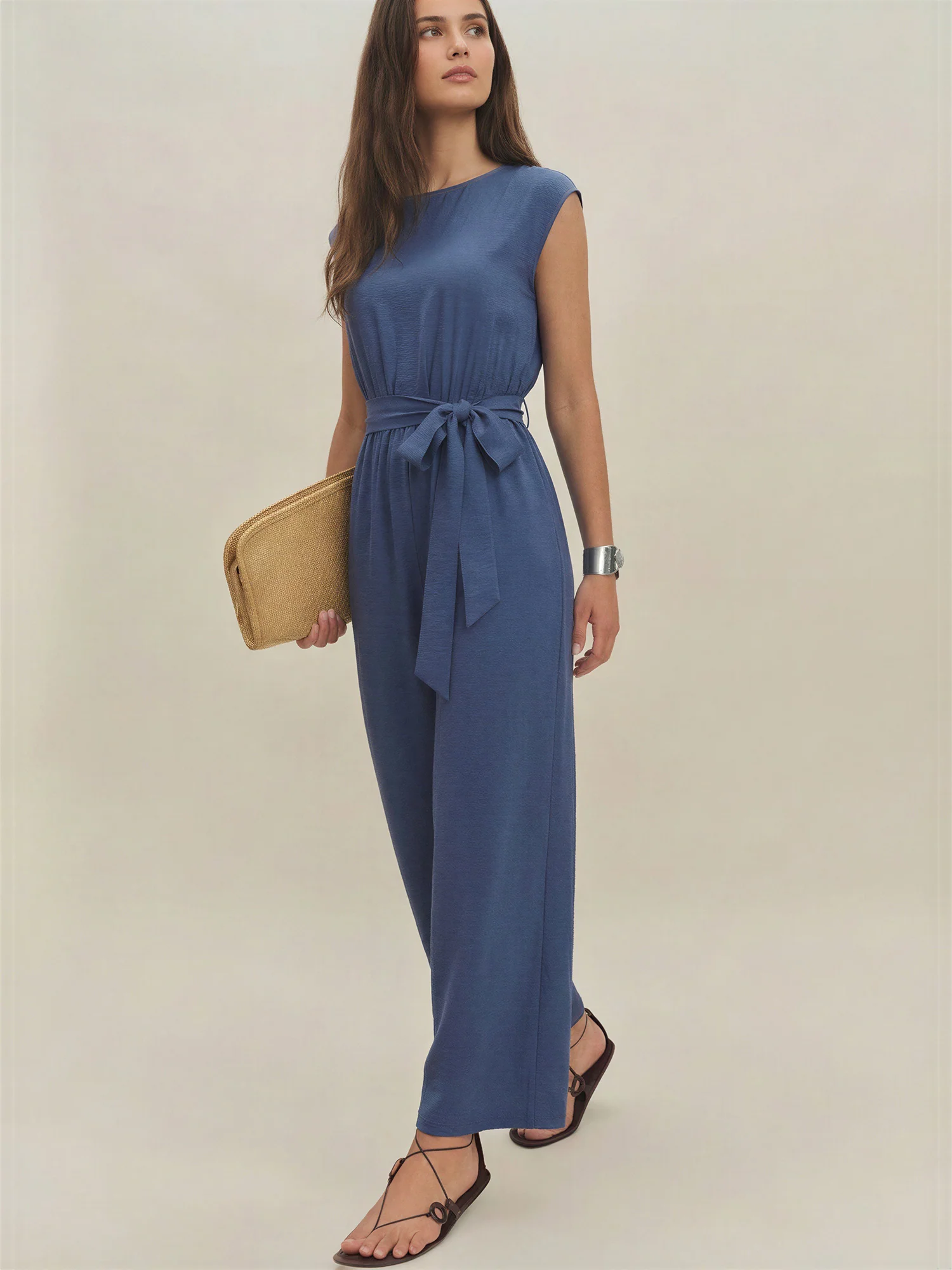 Tie Front Woven Jumpsuit - Image 6
