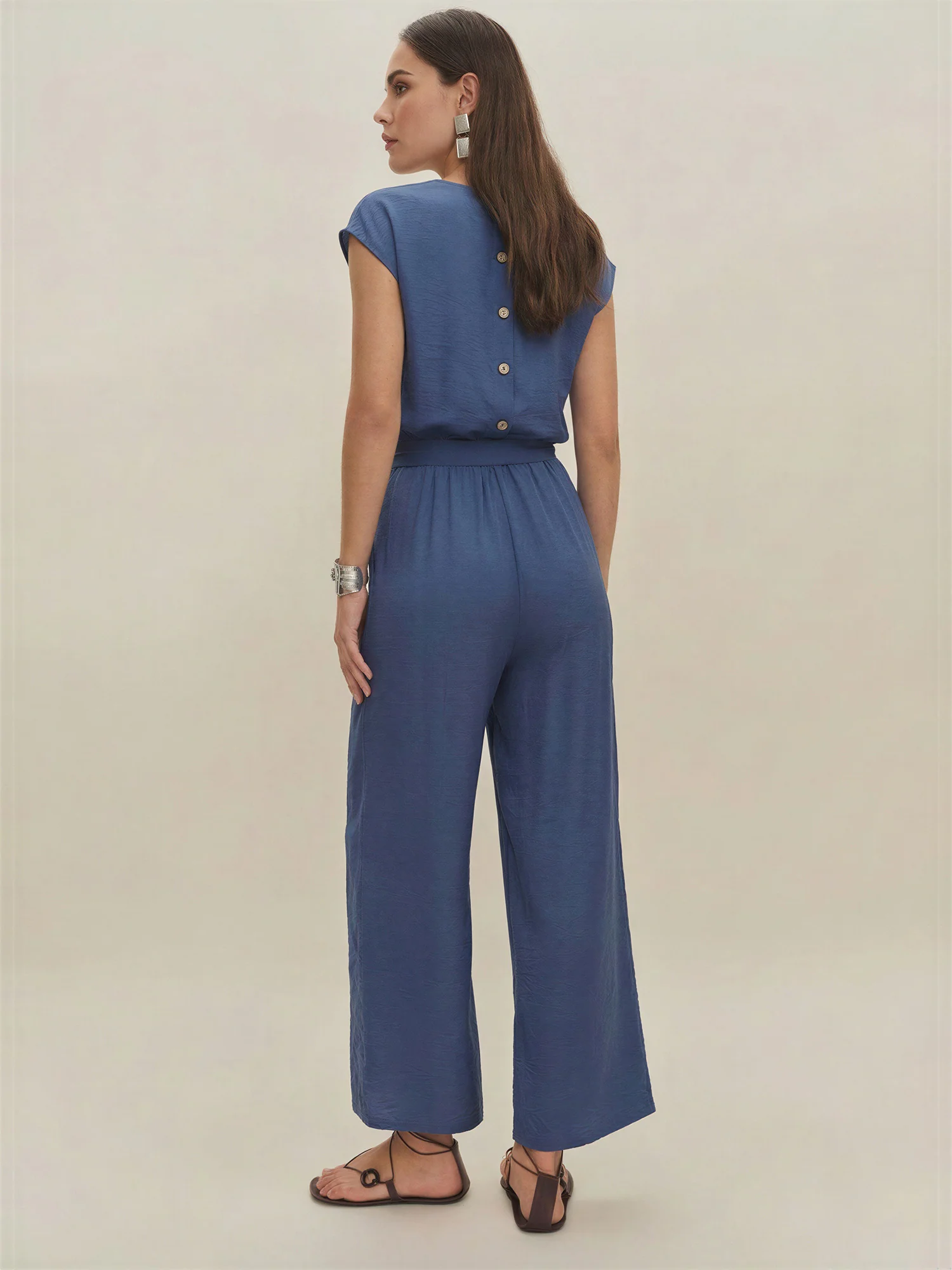 Tie Front Woven Jumpsuit - Image 7