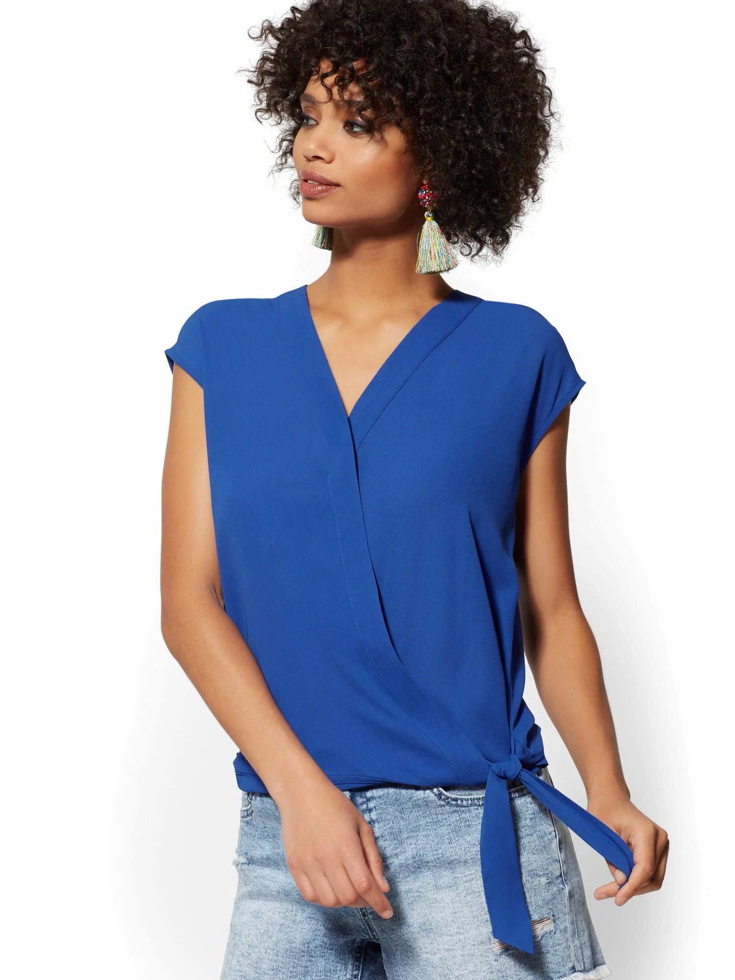 Tie-Front Wrap Blouse - Soho Soft Shirt - Image 14