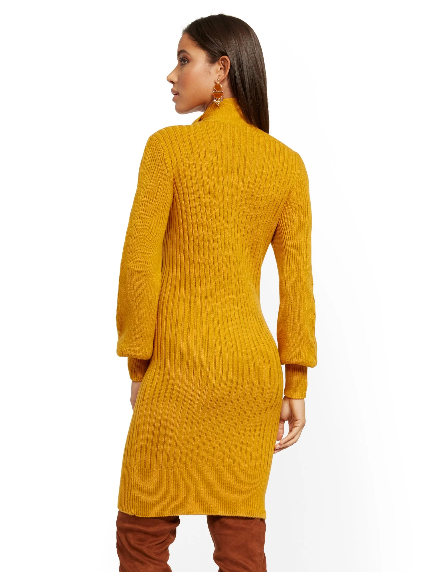 Tie-Neck Sweater Dress - Image 12