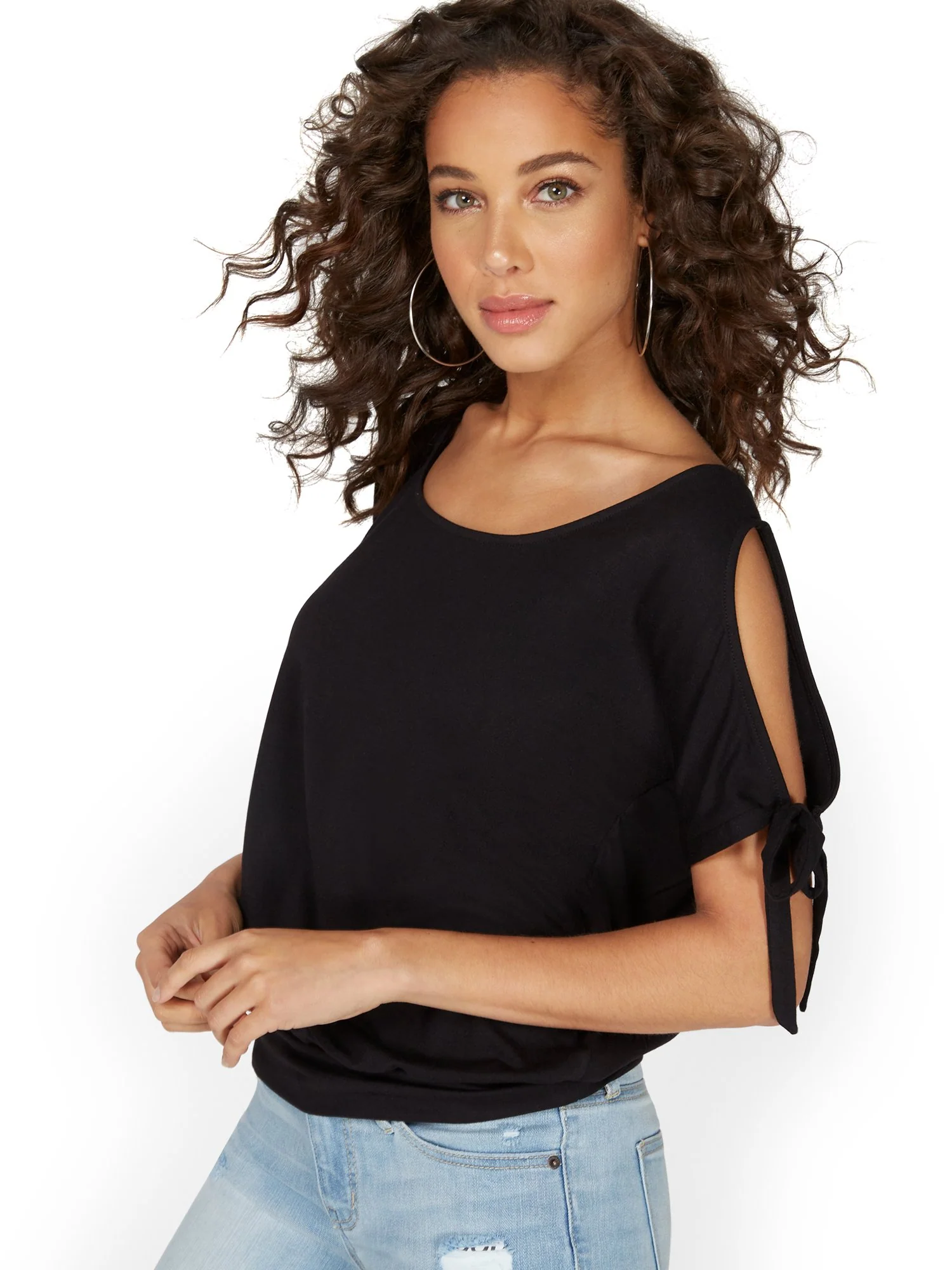 Tie-Shoulder Scoopneck Top - Image 2