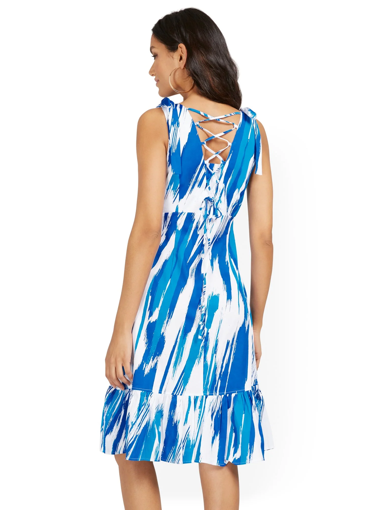 Tie-Strap V-Neck Ruffle Dress - Image 3