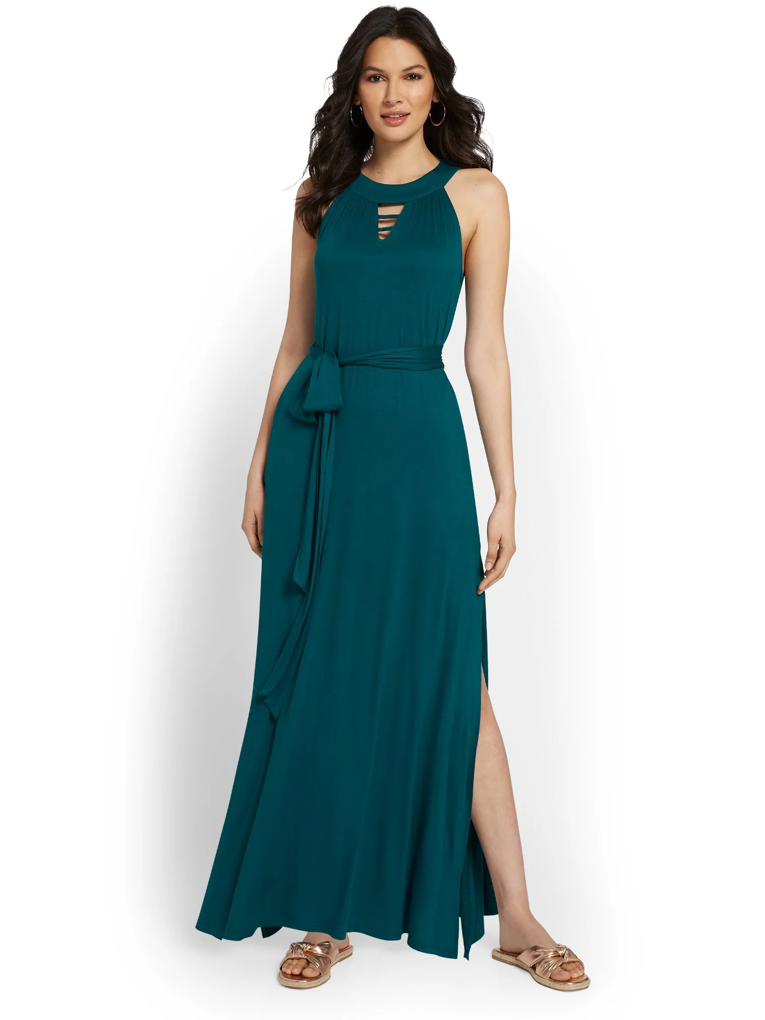 Tie-Waist Knit Maxi Dress - Image 12