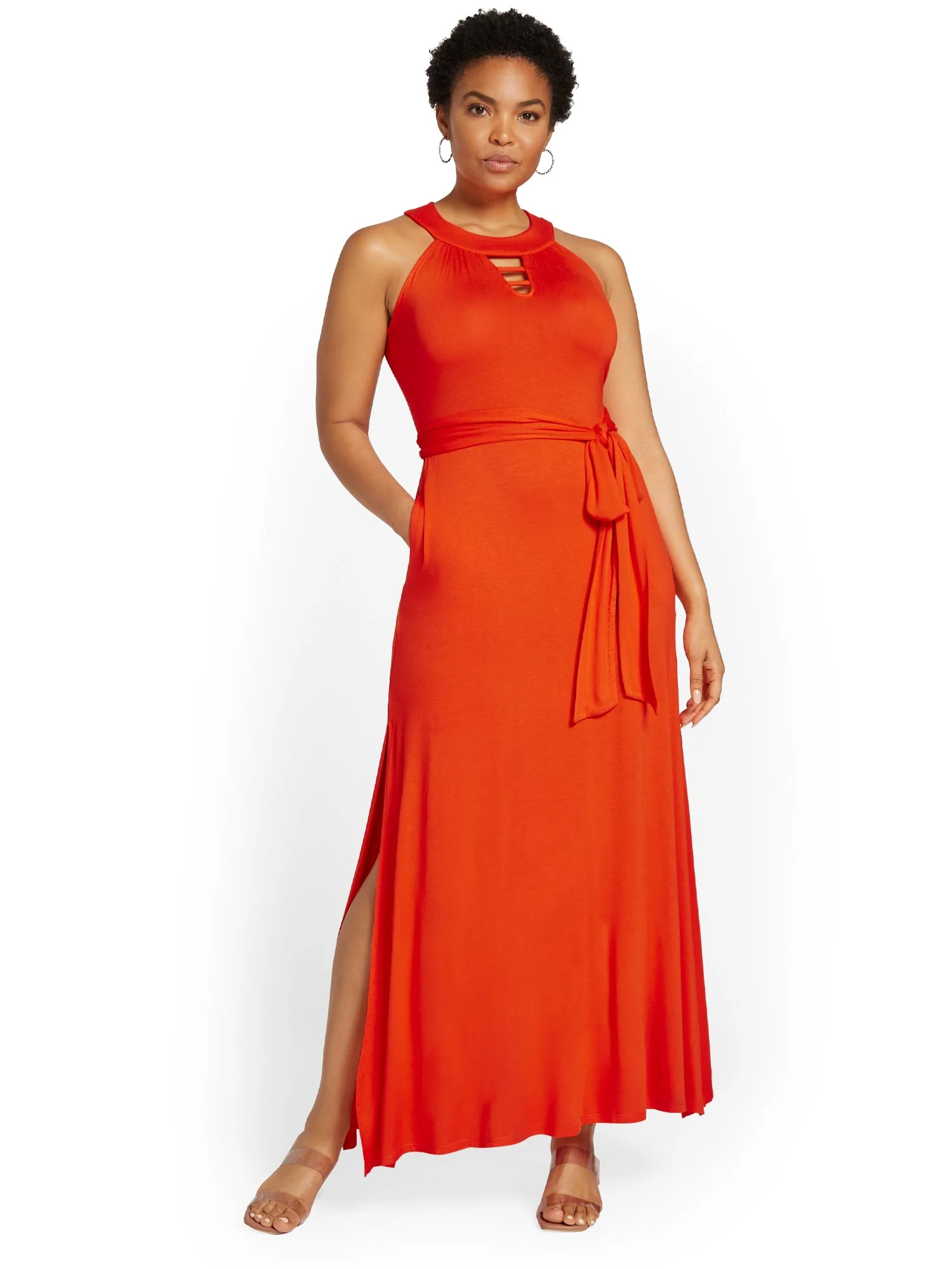 Tie-Waist Knit Maxi Dress - Image 6