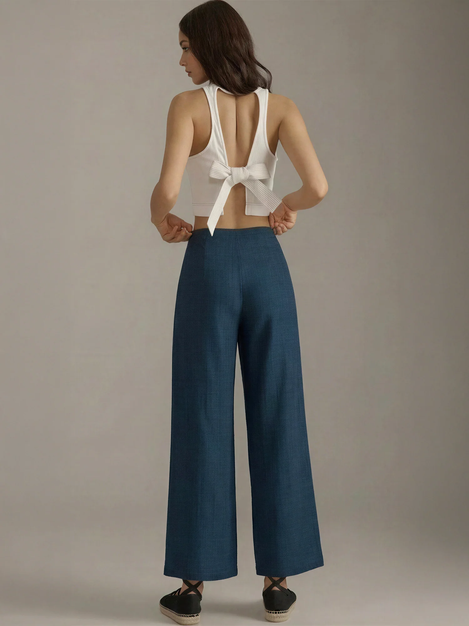 Tie Waist Loose Pull On Pants - Image 4