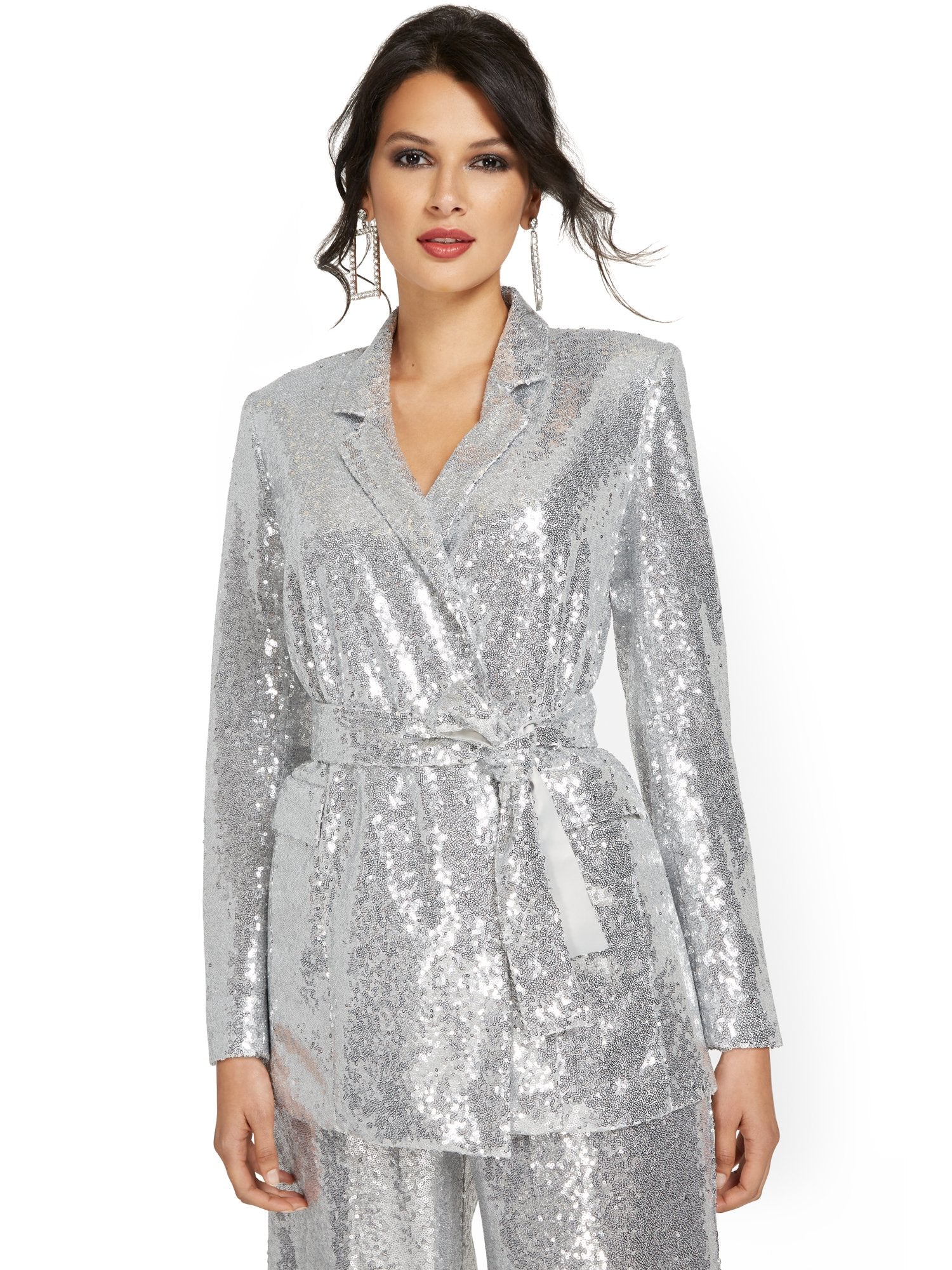 Tie-Waist Sequin Jacket - Image 2
