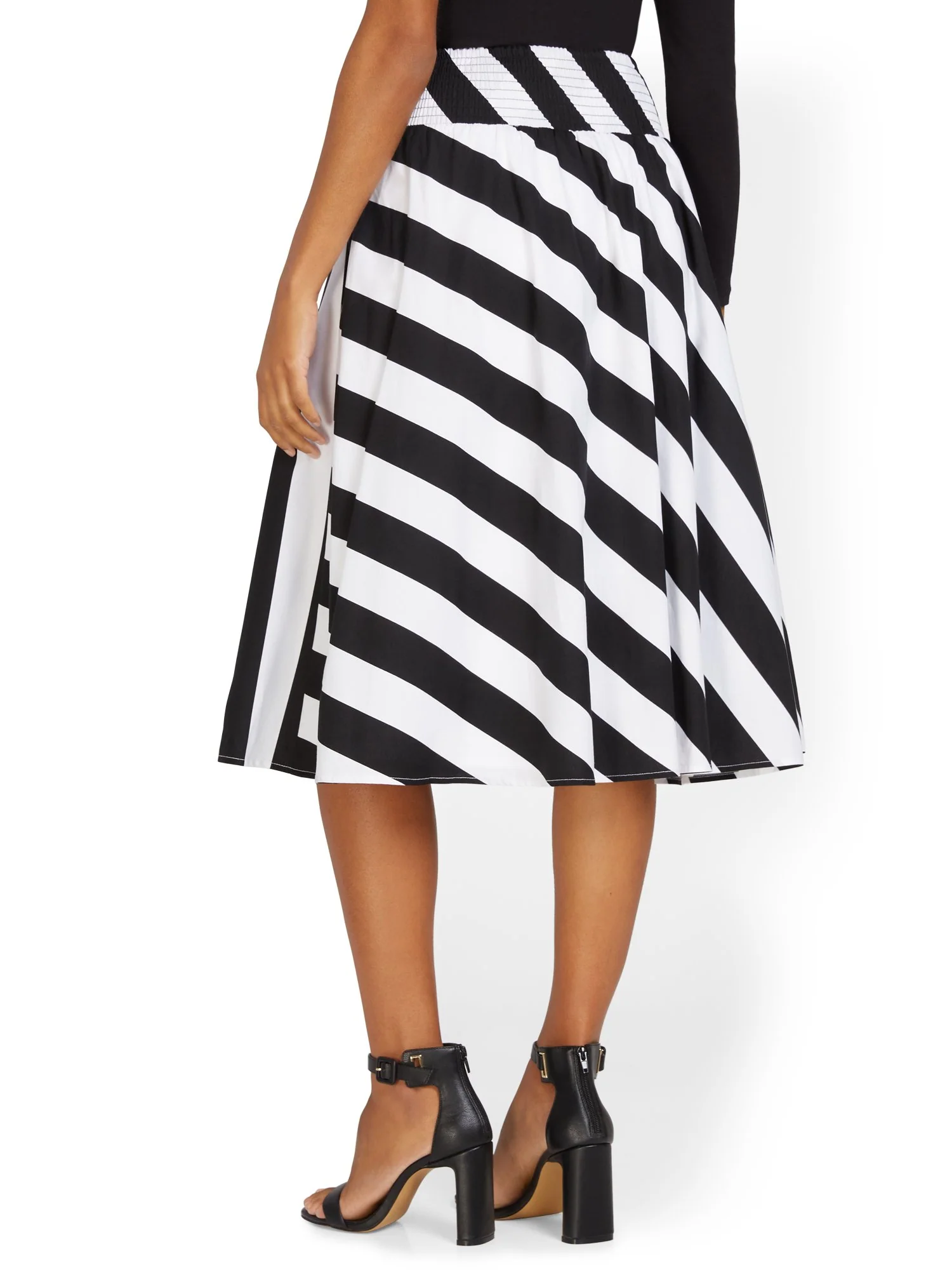 Tie-Waist Stripe Midi Skirt - Image 3
