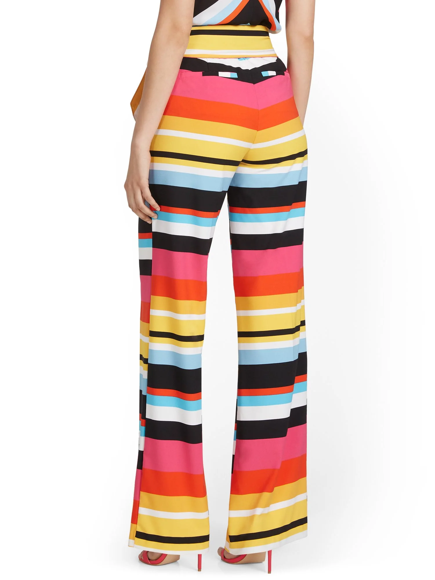 Tie-Waist Stripe Palazzo Pant - Image 3
