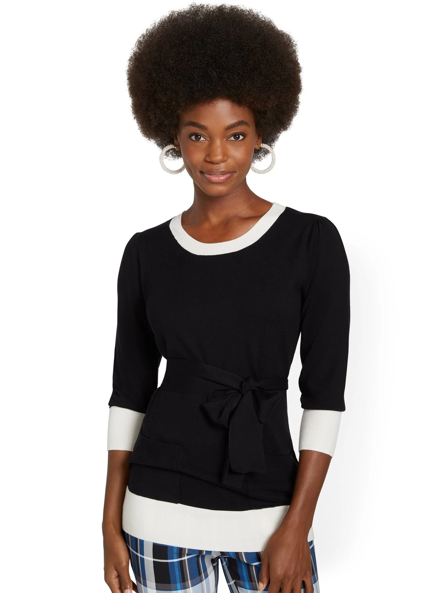Tie-Waist Tunic Sweater - Image 2