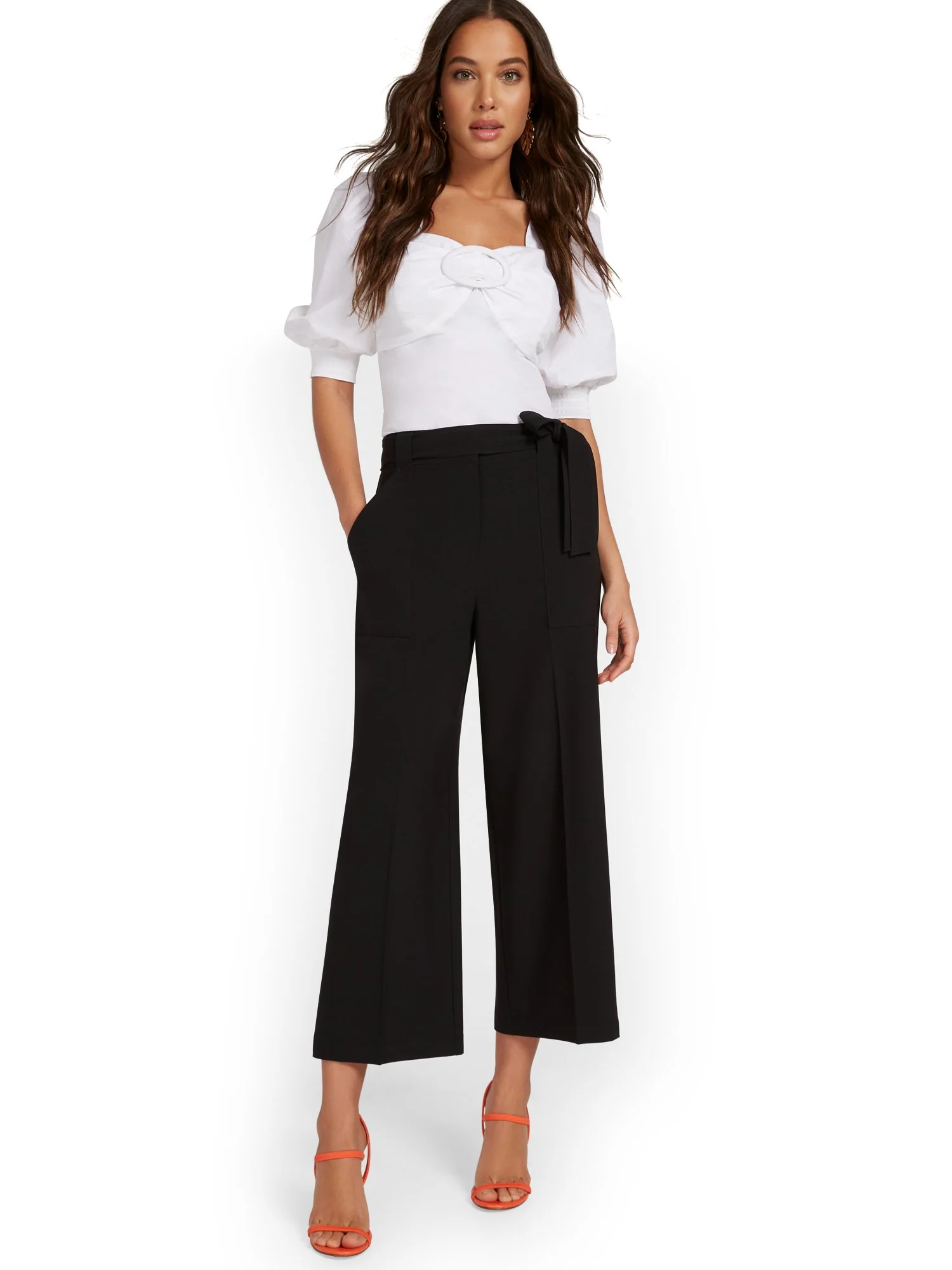 Tie-Waist Wide-Leg Capri Pant - Image 4