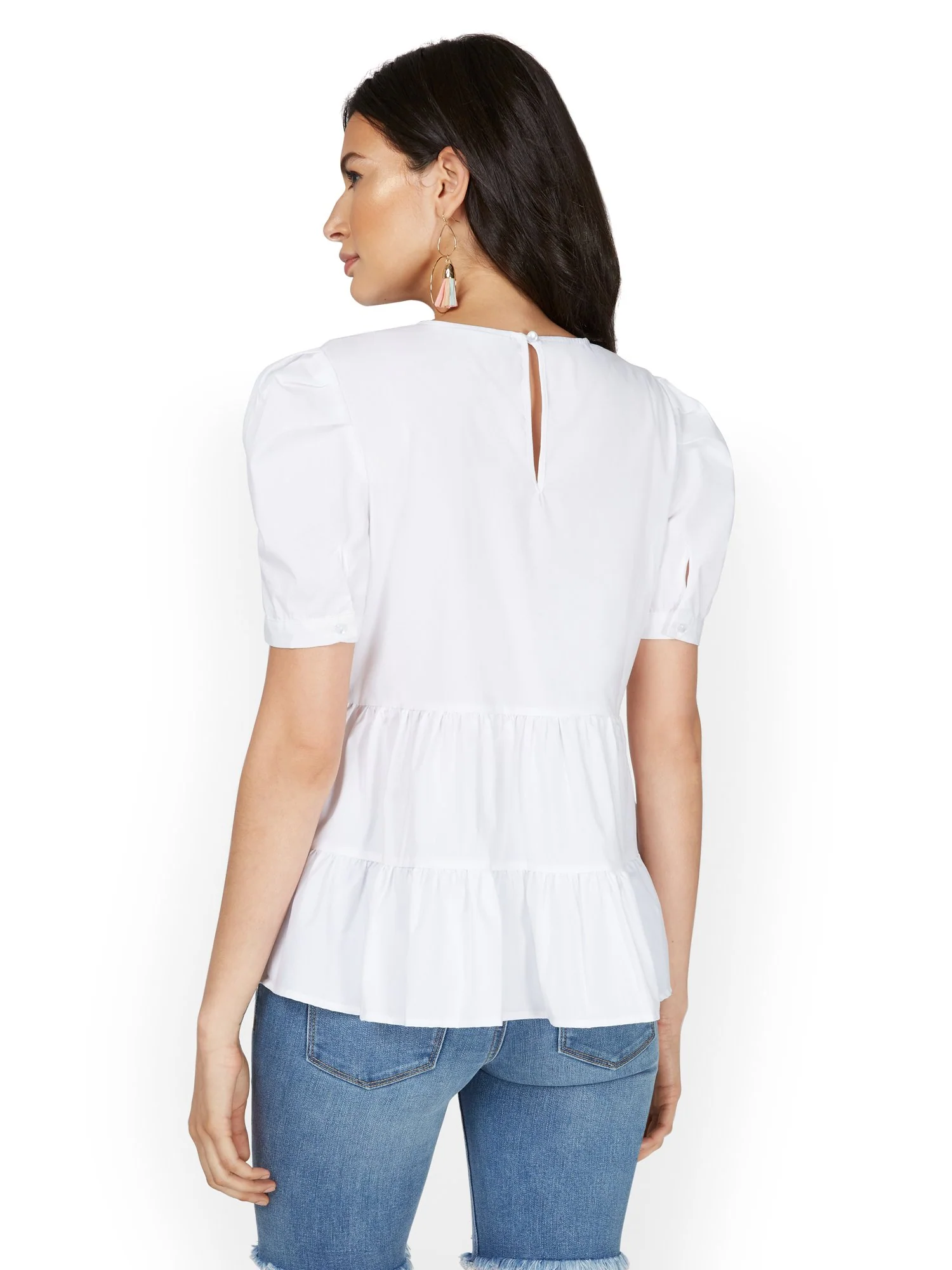 Tiered Babydoll Poplin Top - Lily & Cali - Image 3