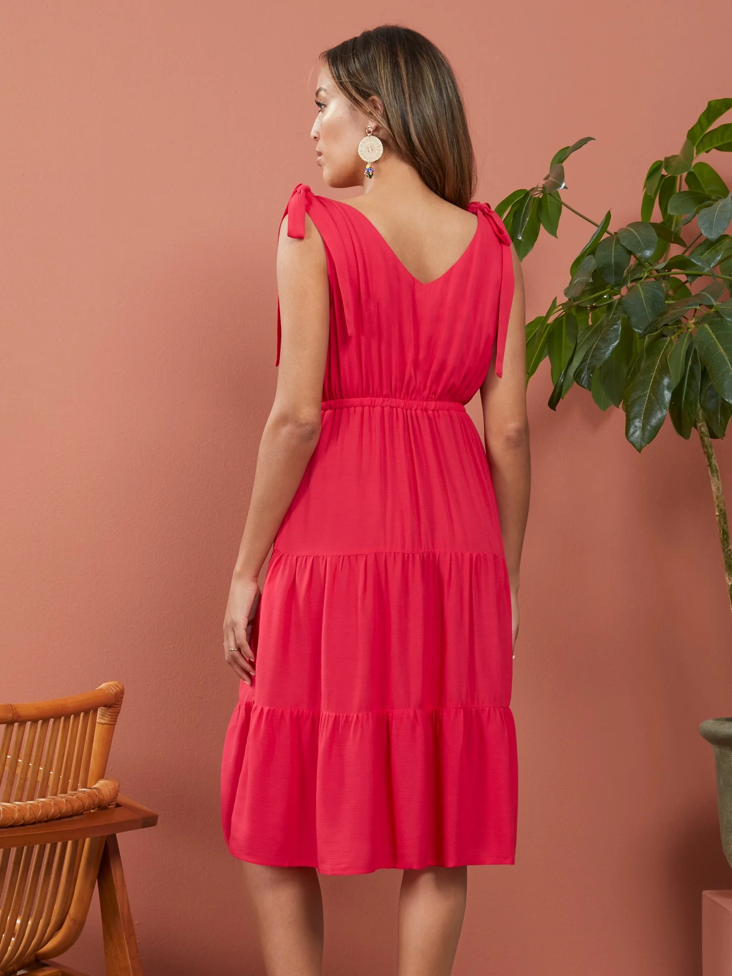 Tiered Dress With Shoulder Ties - Image 6