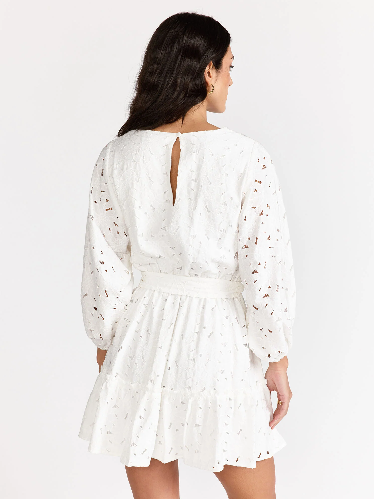 Tiered Eyelet Cotton Mini Dress - Flying Tomato - Image 5