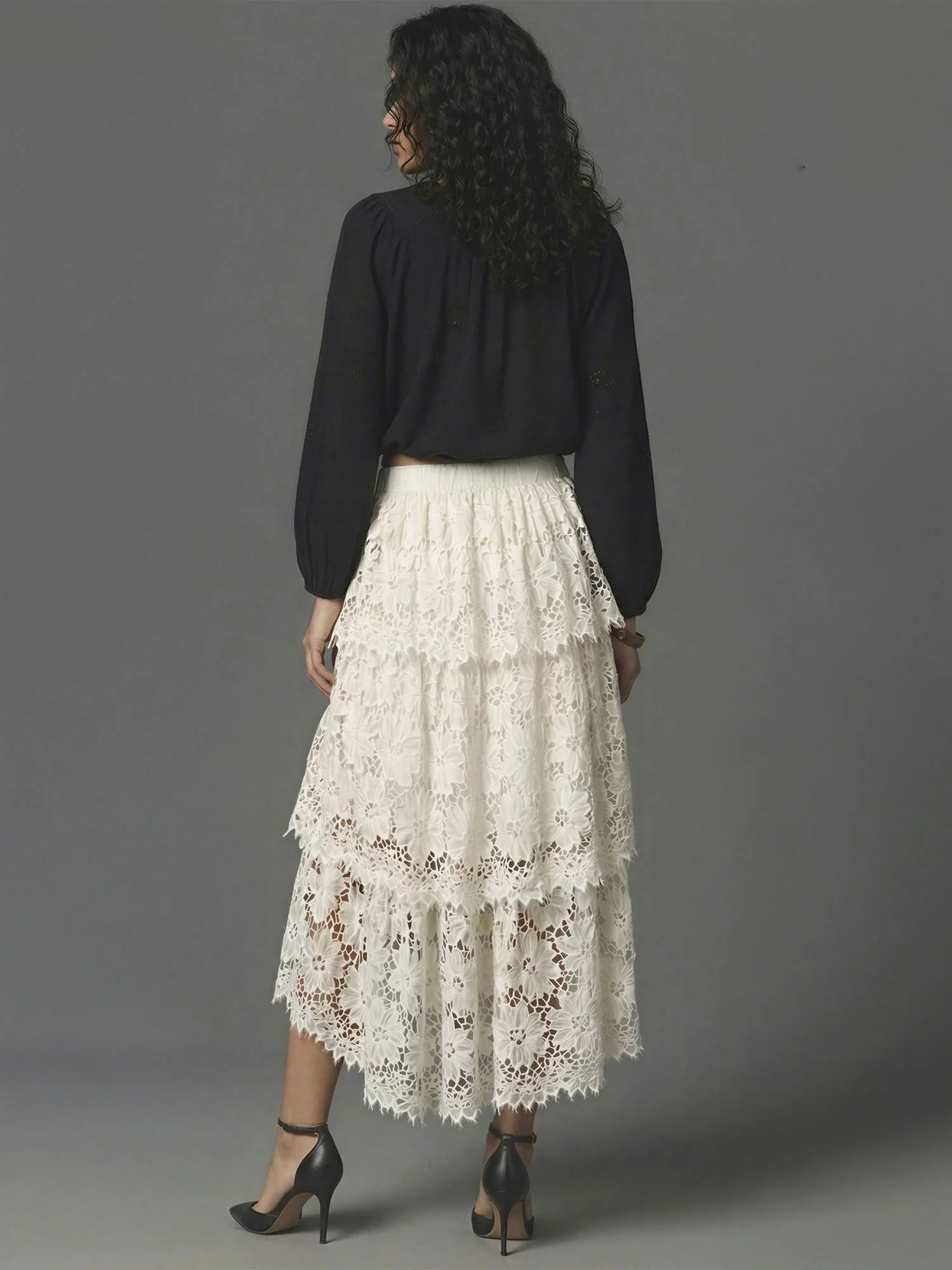 Tiered Lace Maxi Skirt - Image 12