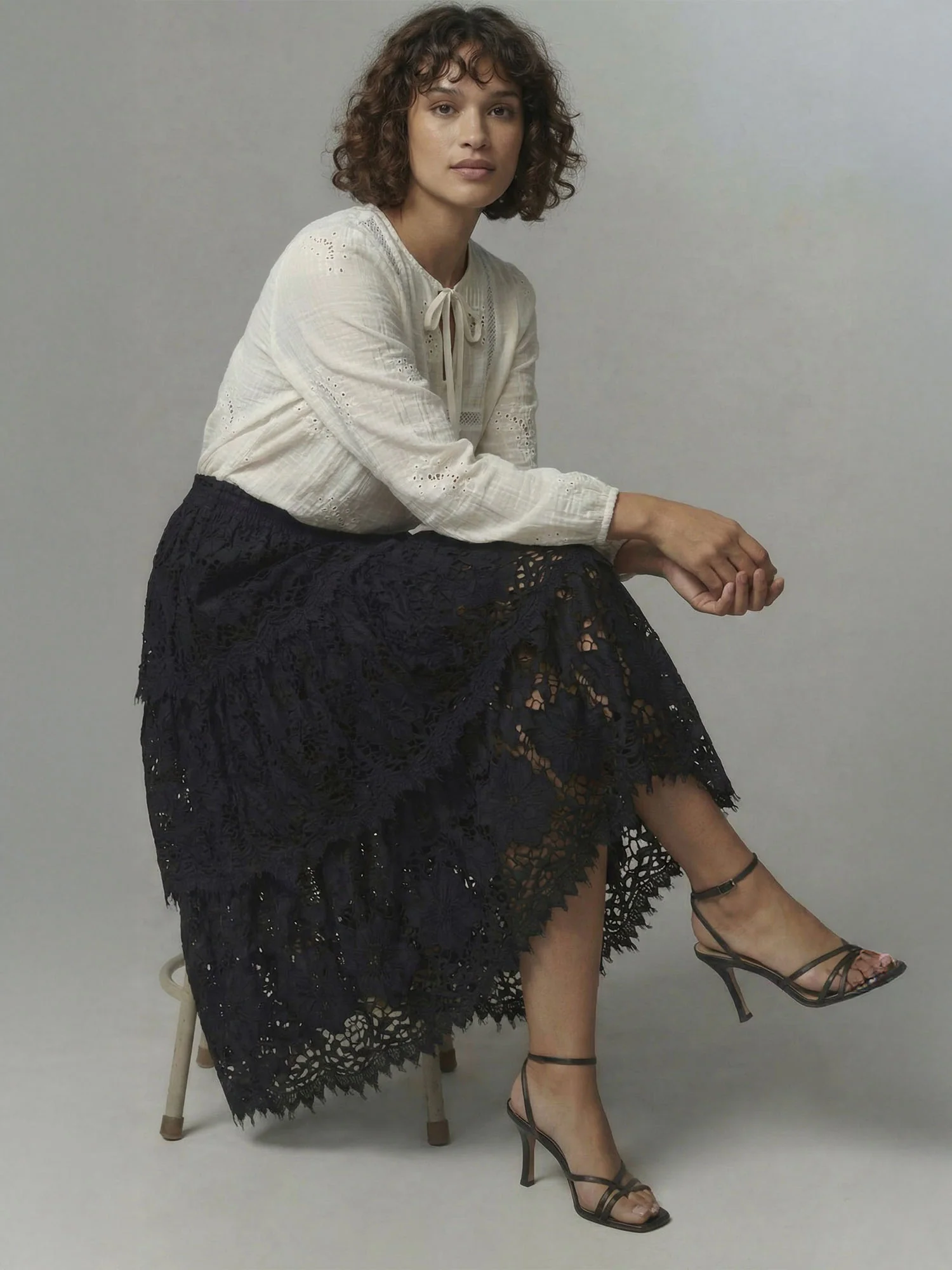 Tiered Lace Maxi Skirt - Image 4