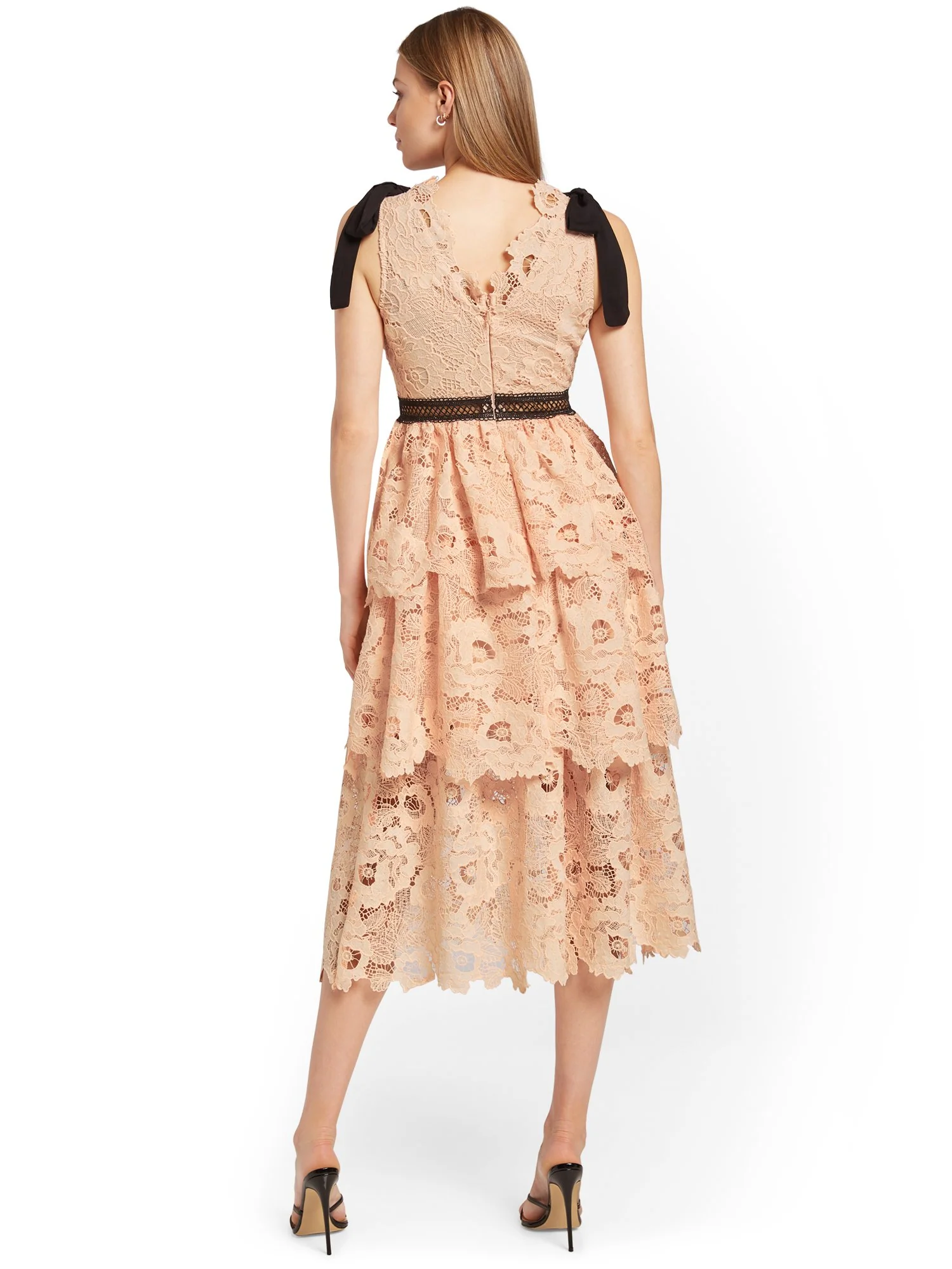 Just Me Tiered Lace Midi Dress - Brands We Love - Image 3