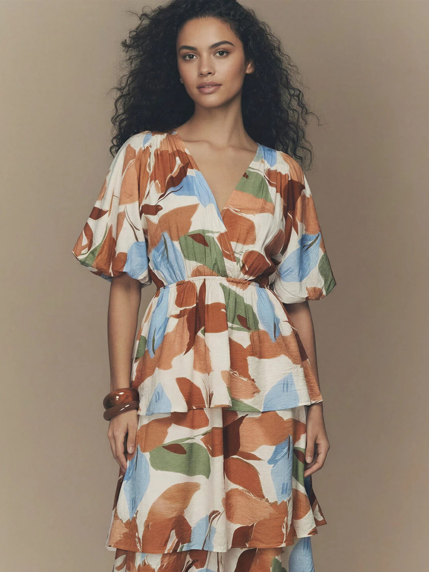 Tiered Midi Woven Dress - Image 7