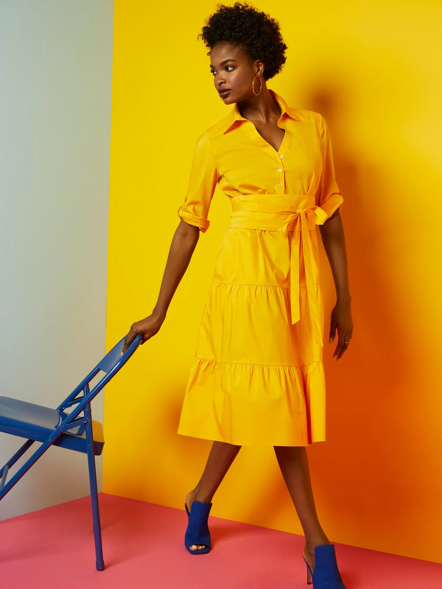 Tiered Poplin Dress - Image 2