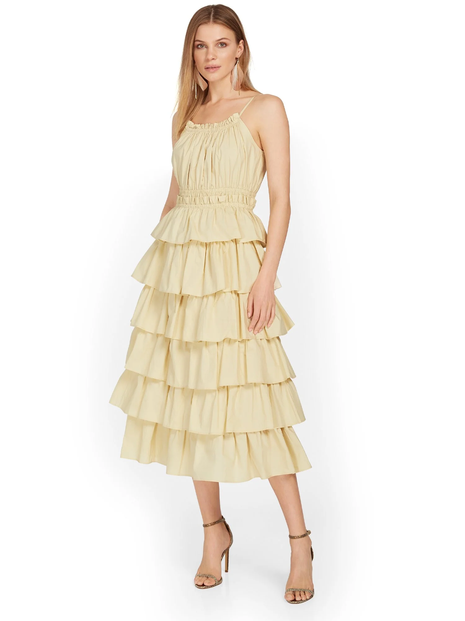 English Factory Tiered Poplin Midi Dress - Brands We Love - Image 2