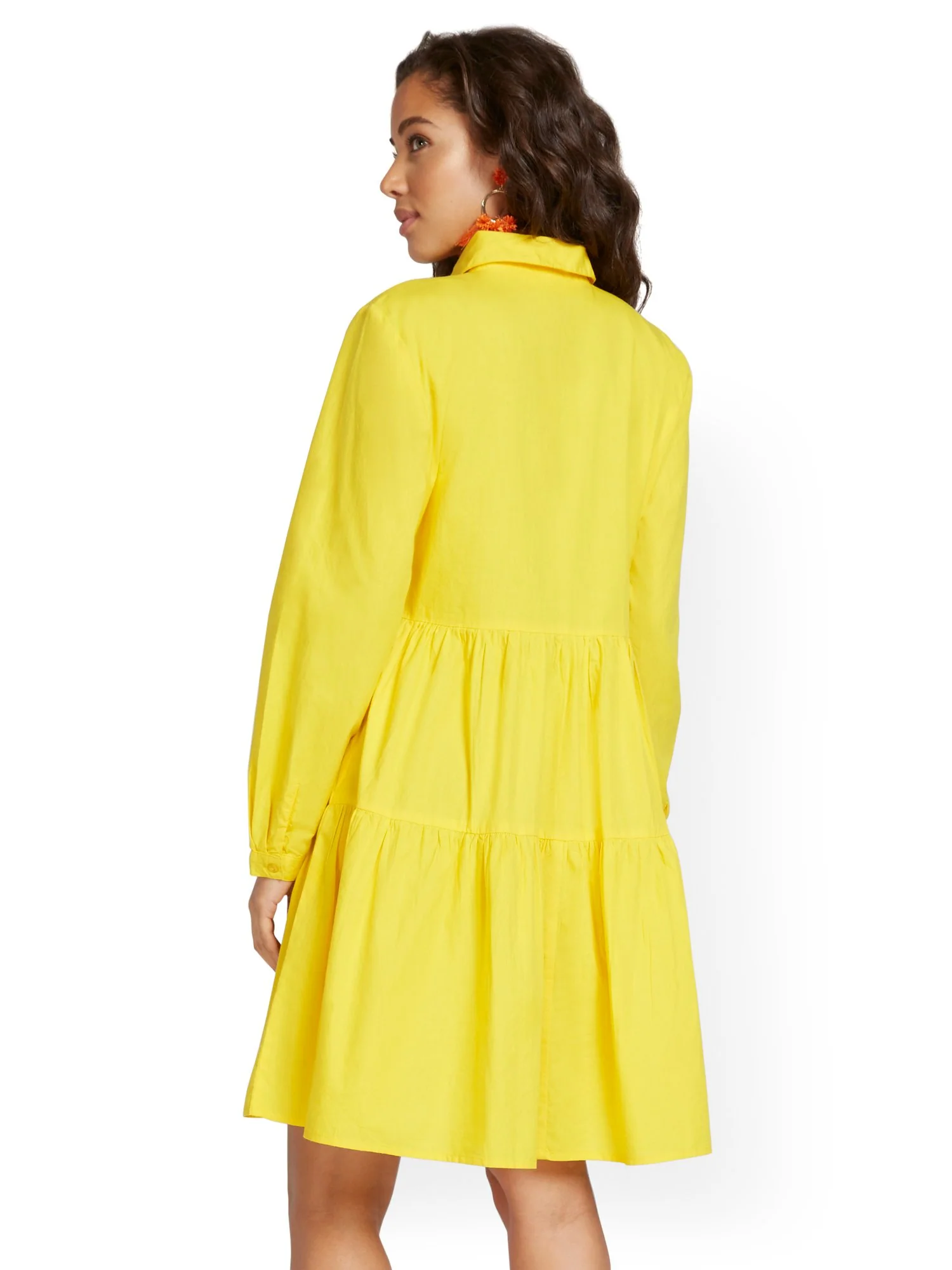 Tiered Poplin Shirtdress - Image 20