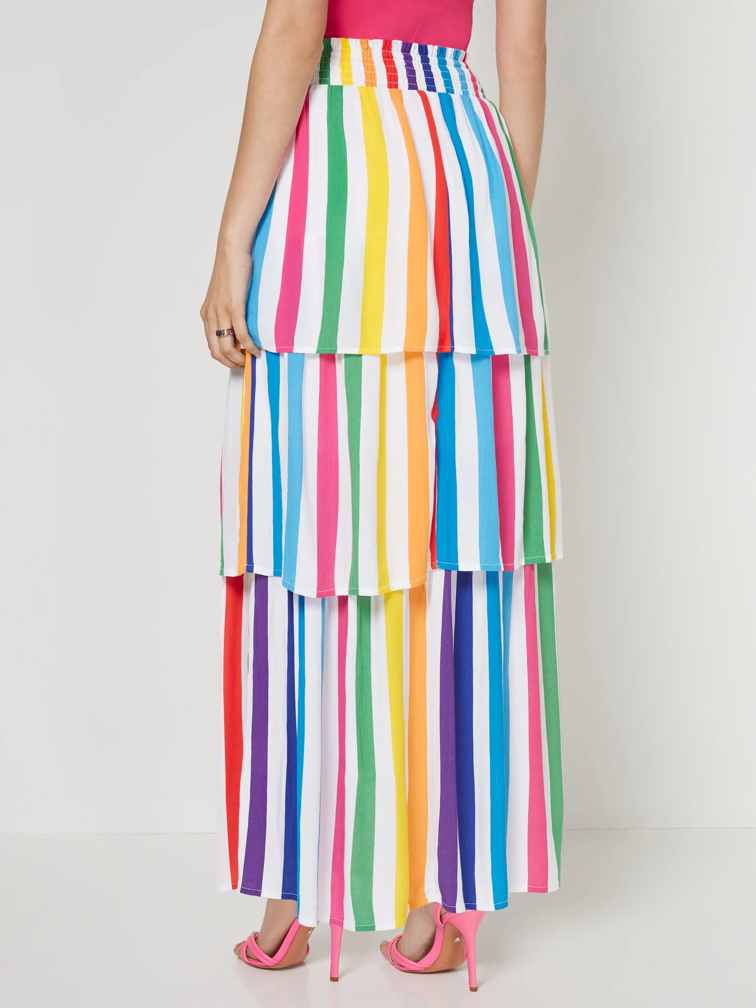 Tiered Stripe Maxi Skirt - Image 3