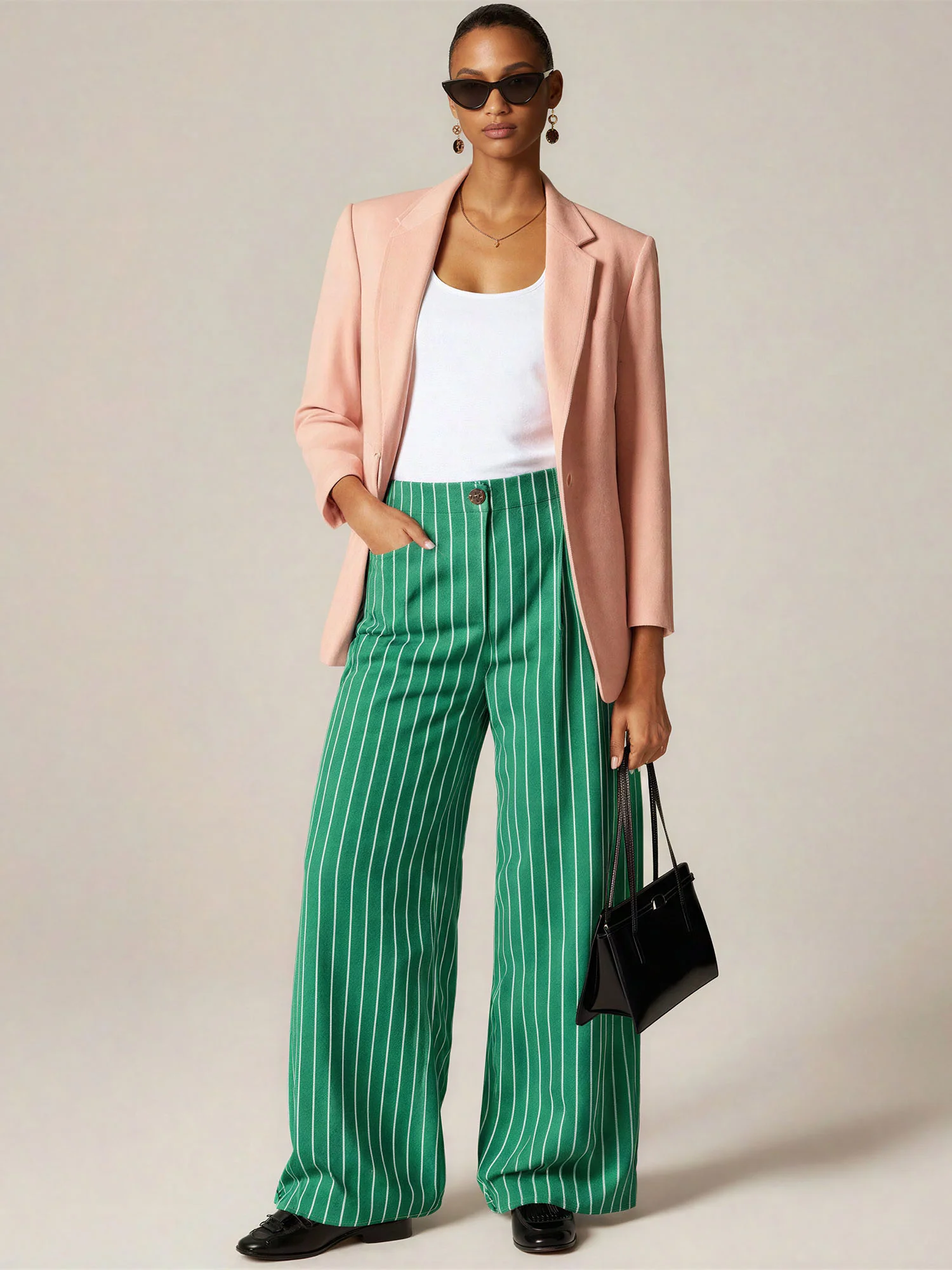 Tilda Pin Stripe Seamless Wide Leg Pant - Image 13