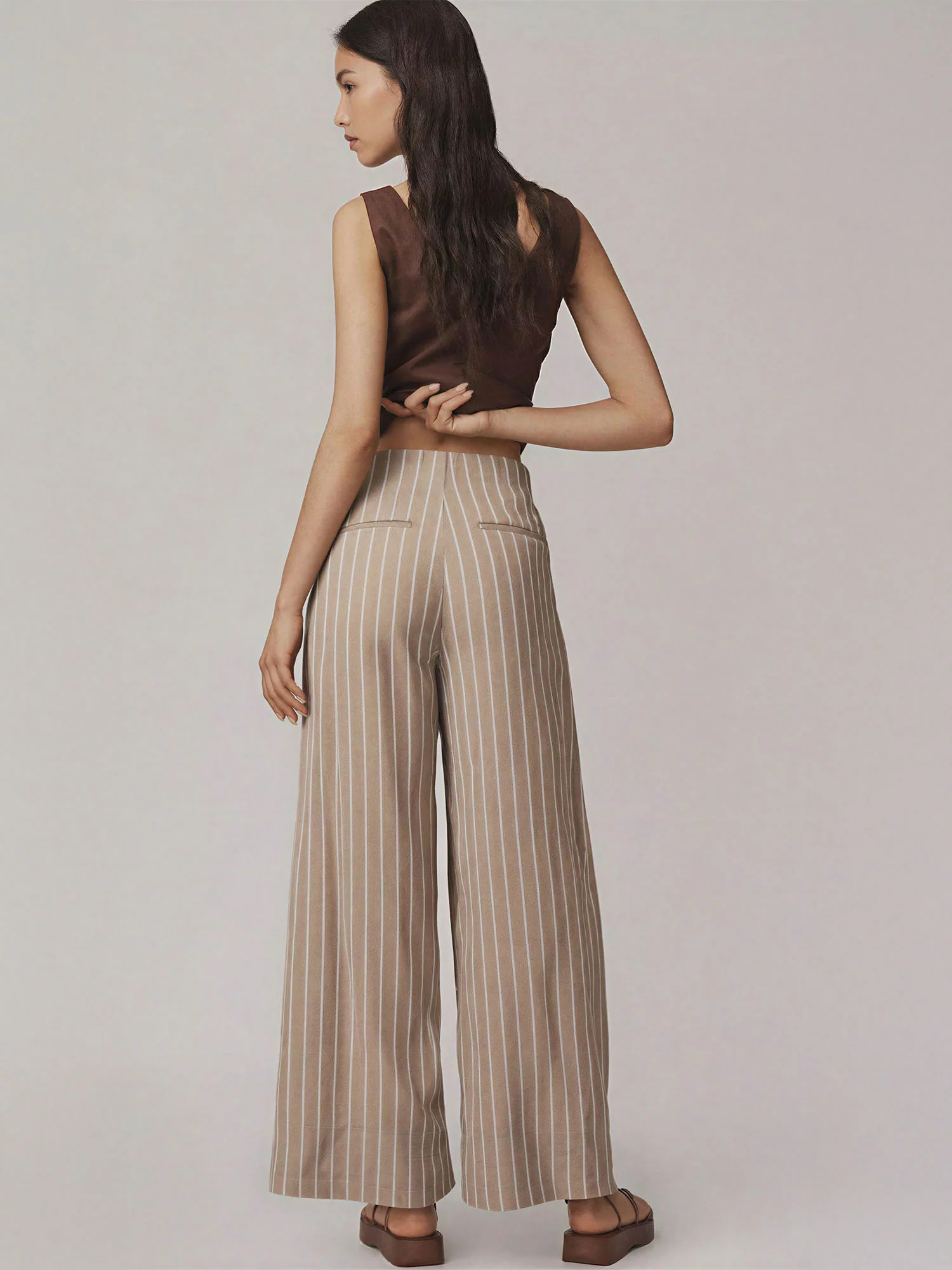 Tilda Pin Stripe Seamless Wide Leg Pant - Image 3